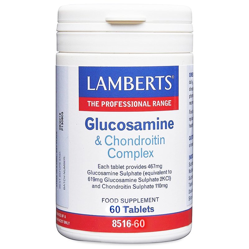 Lamberts Glucosamine & Chondroitin Συμπλήρωμα Διατροφής για την Ελαστικότητα του Αρθρικού Χόνδρου – 60 tabs