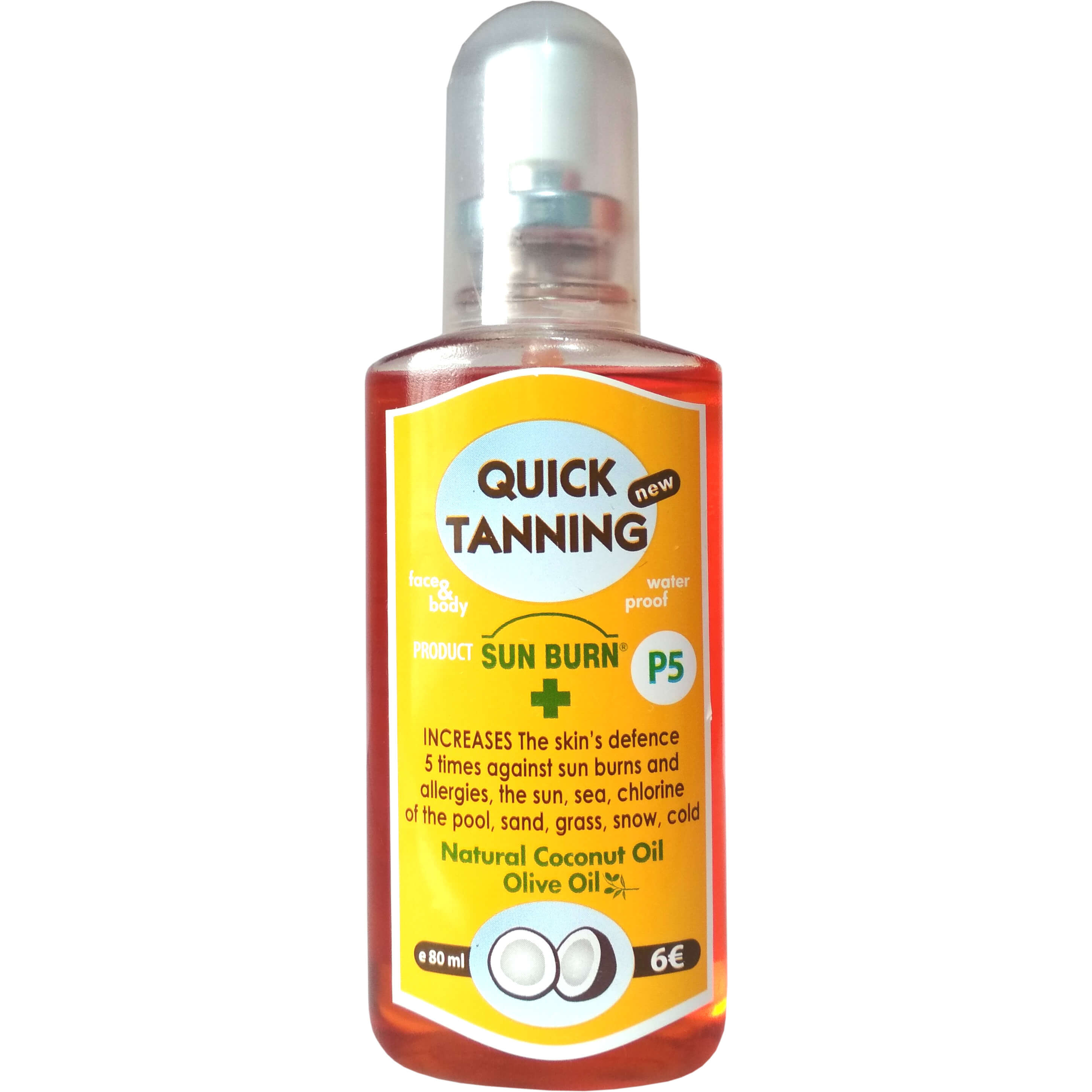 Erythro Forte Sun Burn Quick Tanning Face & Body Αντηλιακό Λάδι Spray Ενίσχυσης της Άμυνας του Δέρματος 80ml – P5