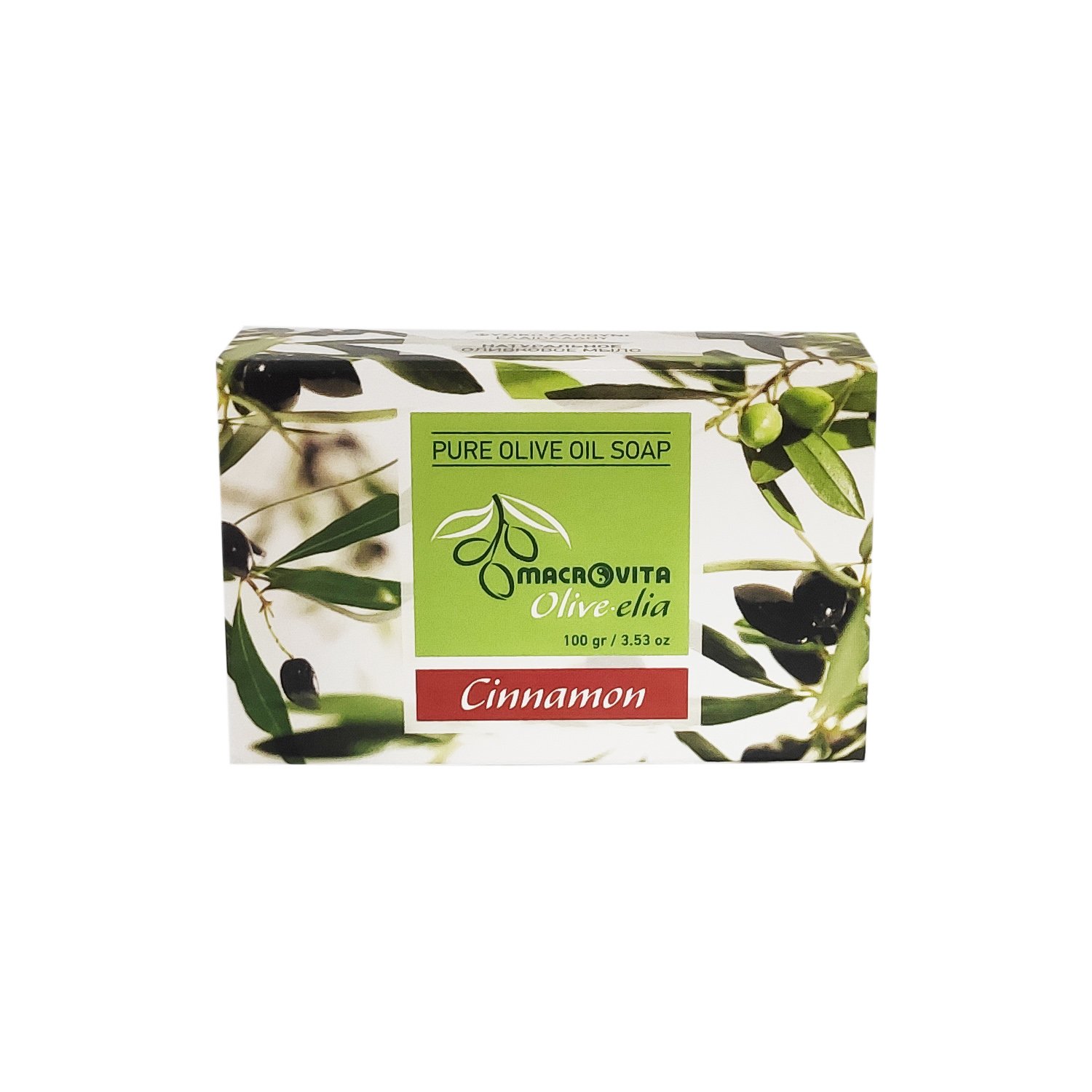 Macrovita Macrovita Pure Oilve Oil Soap Σαπούνι Ελιάς σε Πλάκα 100g - Κανέλα