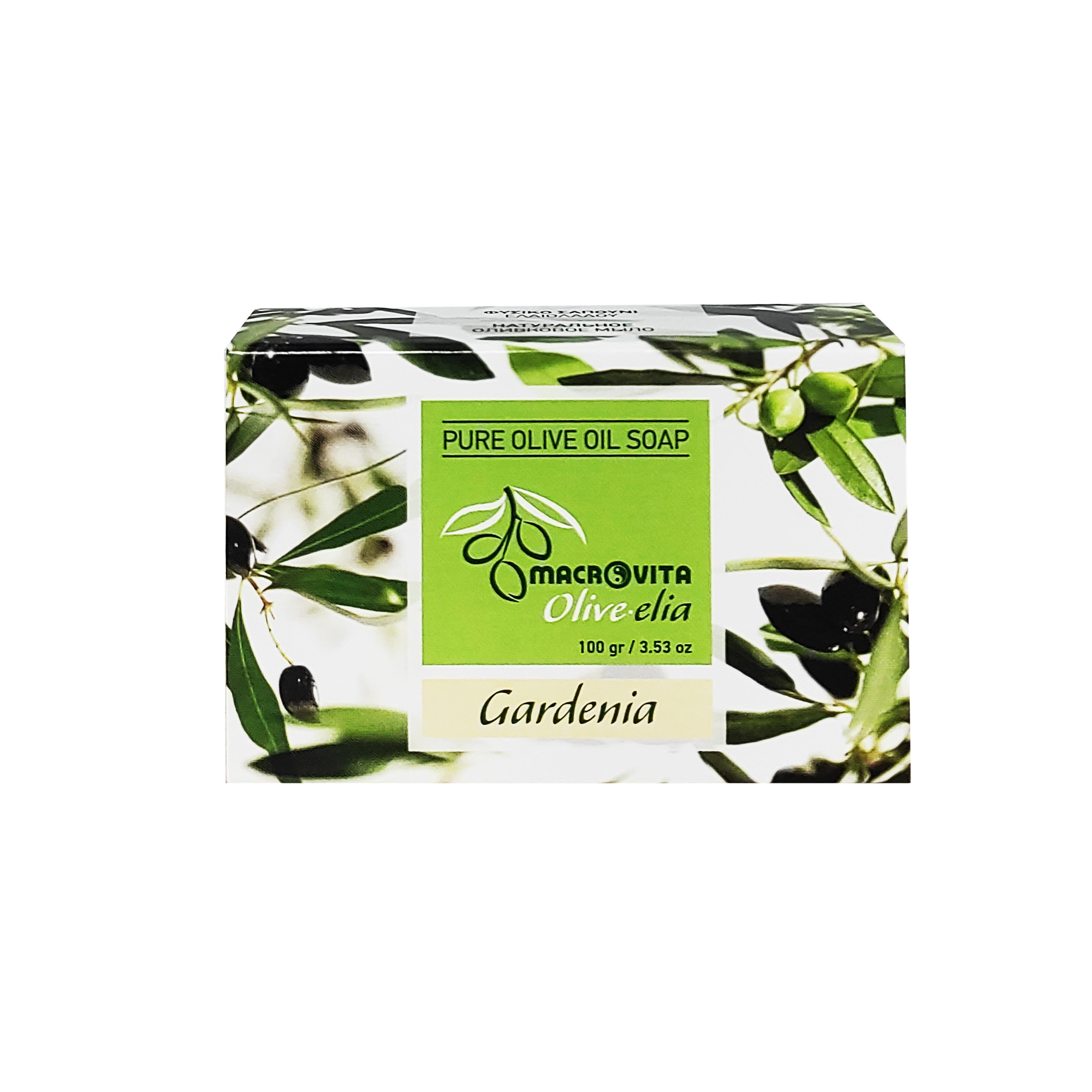 Macrovita Macrovita Pure Oilve Oil Soap Σαπούνι Ελιάς σε Πλάκα 100g - Γαρδένια