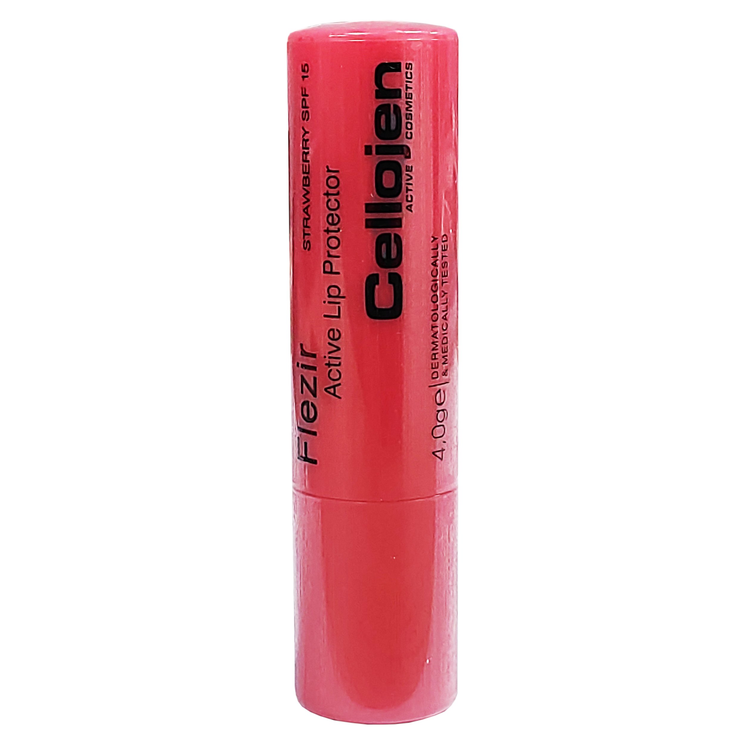 Cellojen Flezir Lip Protector Spf15 Εντατική Προστασία για Κατεστραμμένα, Αφυδατωμένα, Σκασμένα Χείλη 4gr – Strawberry