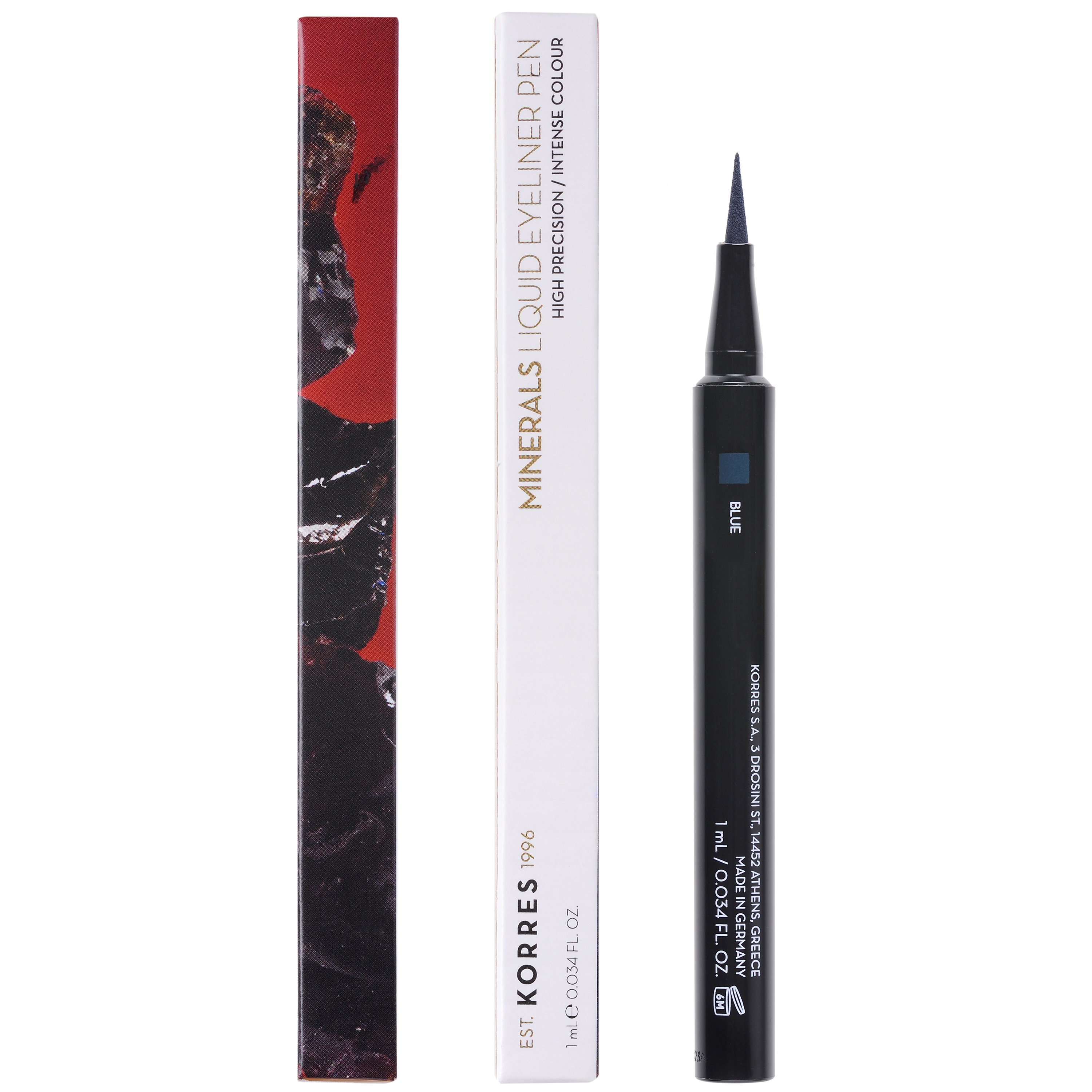 Korres Minerals Liquid Eyeliner Pen Αδιάβροχο Eyeliner για Έντονο Αποτέλεσμα & Εύκολη Ακριβή Εφαρμογή 1ml – Blue 03