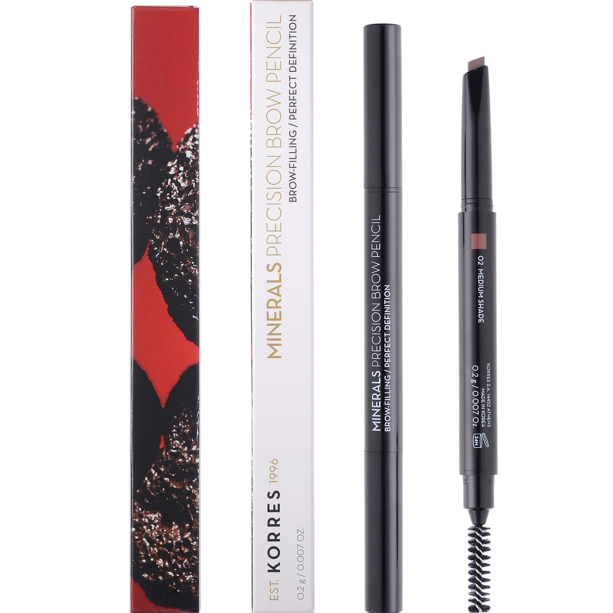 Korres Minerals Precision EyeBrow Pencil Μολύβι Φρυδιών 2 Όψεων για Φυσικό ή Έντονο Αποτέλεσμα 0.2gr – 03 Light Shade