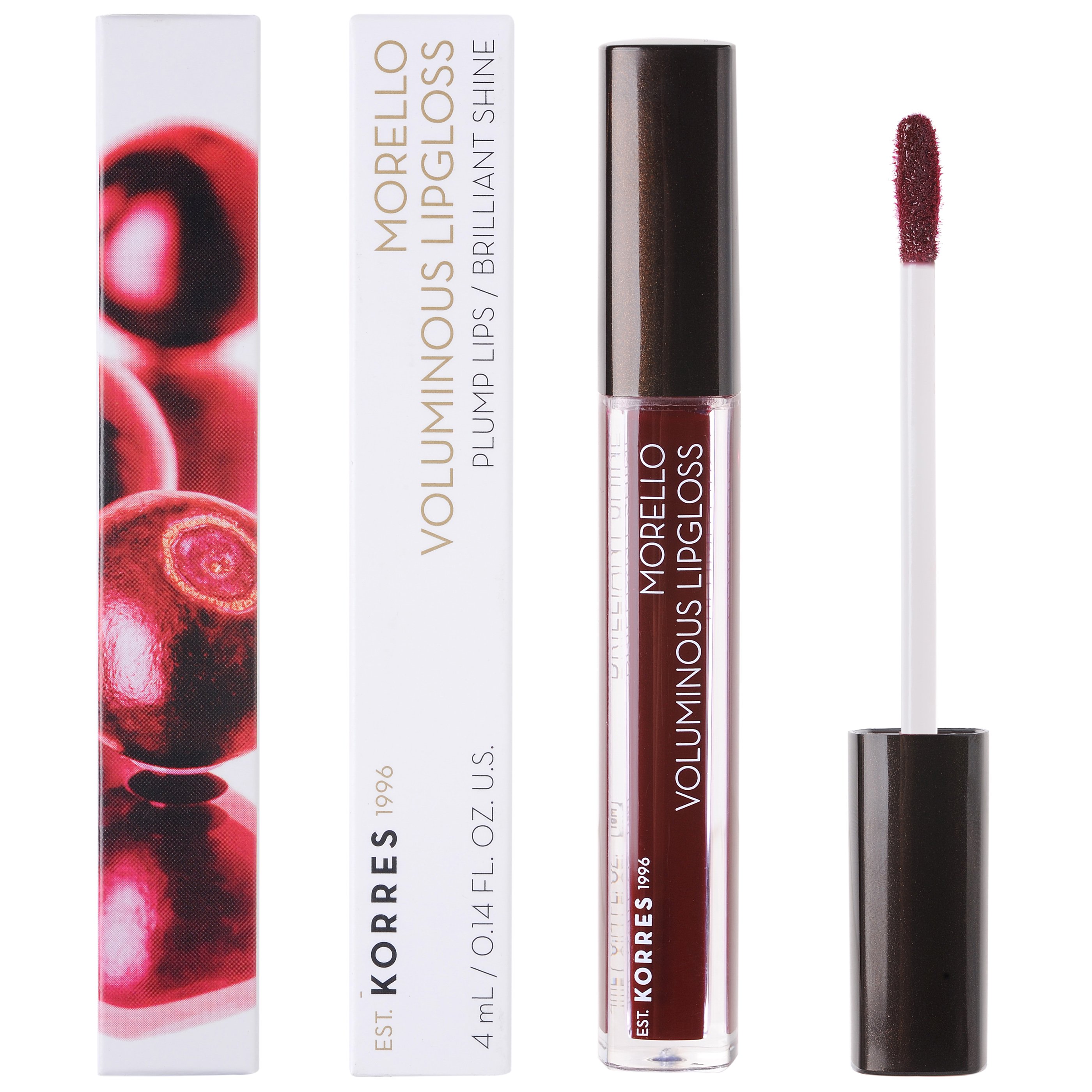 Korres Morello Voluminous Lipgloss Brilliant Shine Ενυδατικό Lipgloss με Εξαιρετική Λάμψη & Γεμάτο Χρώμα που Διαρκεί 4ml – 58 Bloody Cherry
