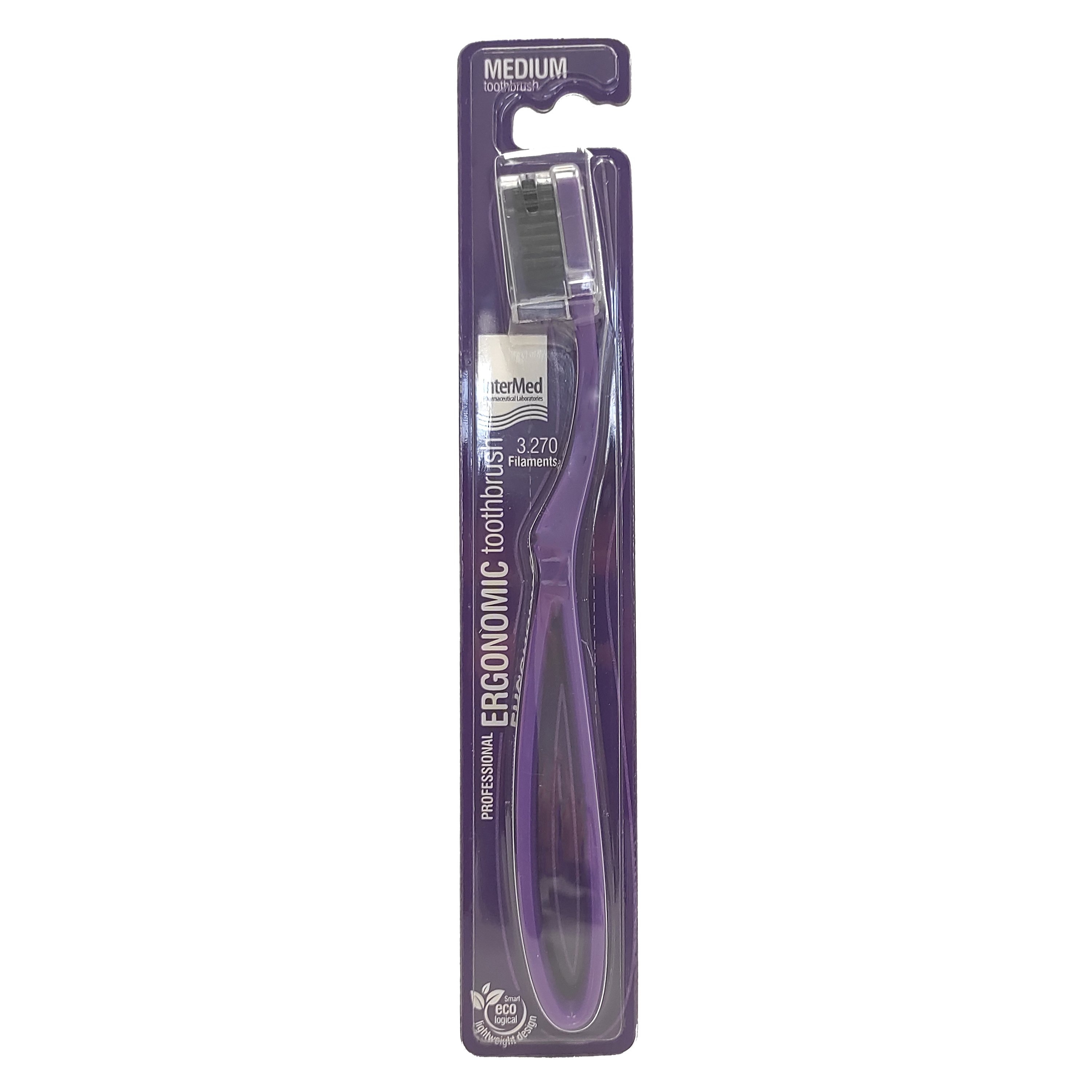 Intermed Professional Ergonomic Toothbrush Medium Επαγγελματική Εργονομική Οδοντόβουρτσα, 1 Τεμάχιο – μωβ