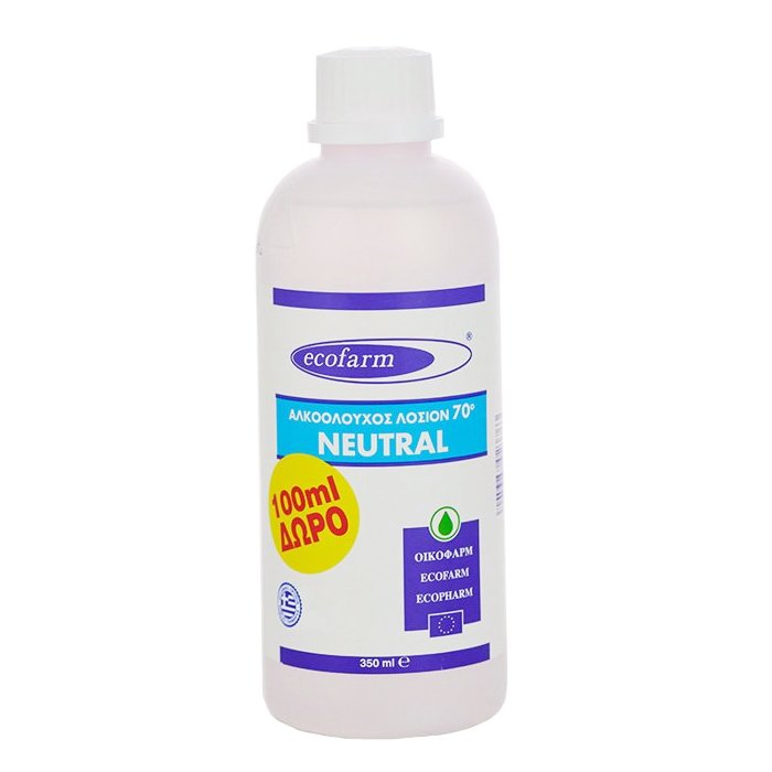 Ecofarm Neutral Αλκοολούχος Λοσιόν 70° 1 Τεμάχιο – 350ml