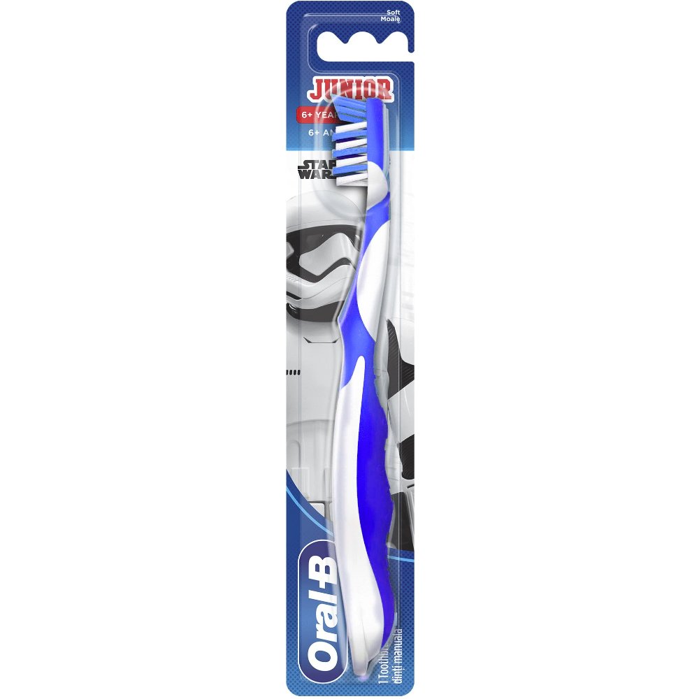 Oral-B Junior Star Wars 6+ Years Soft Μαλακή Παιδική Οδοντόβουρτσα, από 6 Ετών 1 Τεμάχιο - Stormtooper Μπλε