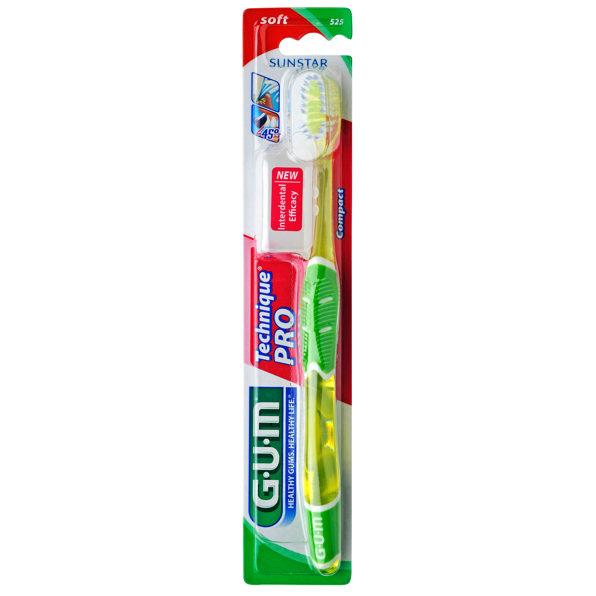 Gum Technique PRO Compact Soft Οδοντόβουρτσα με Θήκη Προστασίας (525) – πράσινο