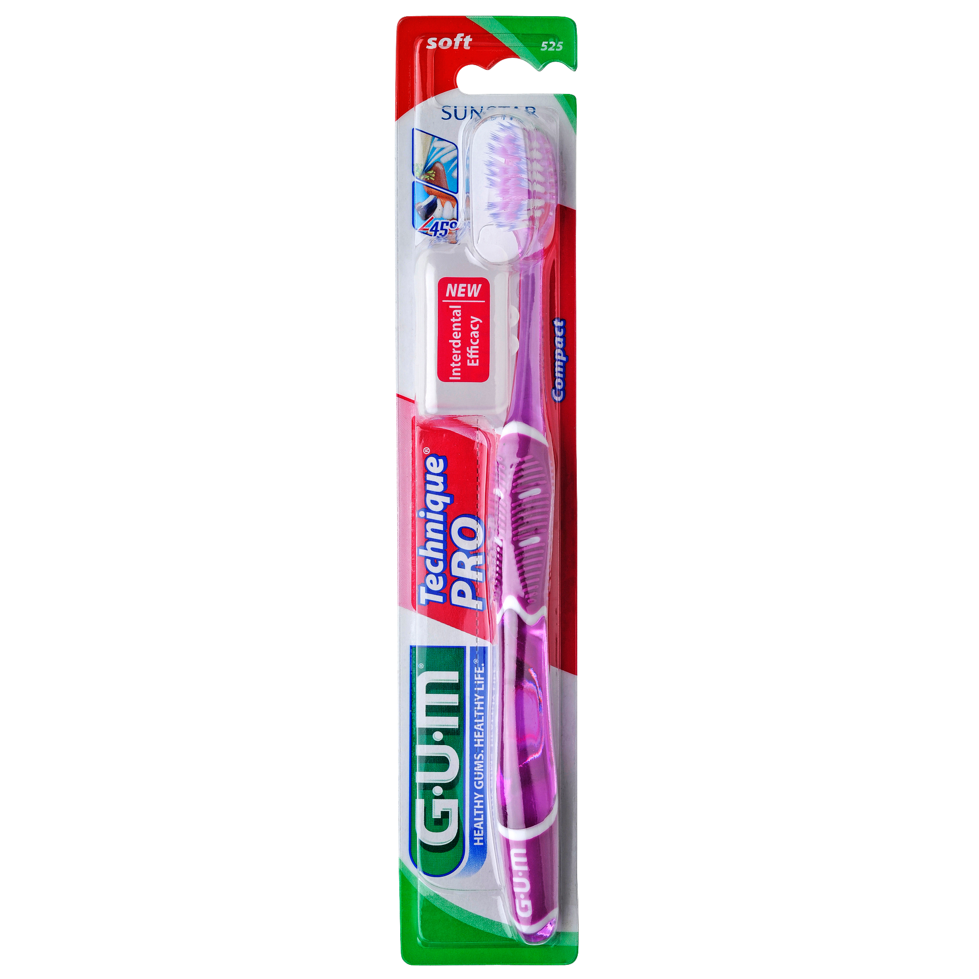 Gum Technique PRO Compact Soft Οδοντόβουρτσα με Θήκη Προστασίας (525) – μωβ