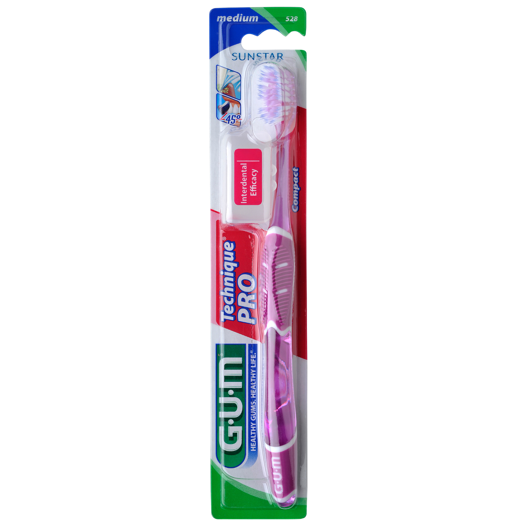 Gum Technique PRO Compact Medium Οδοντόβουρτσα με Θήκη Προστασίας (528) – μωβ