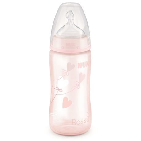 Nuk Μπιμπερό First Choice Plus Baby Rose & Blue Πλαστικό PP Με Θηλή Σιλικόνης M1 0-6Μηνών – Baby Rose 300ml