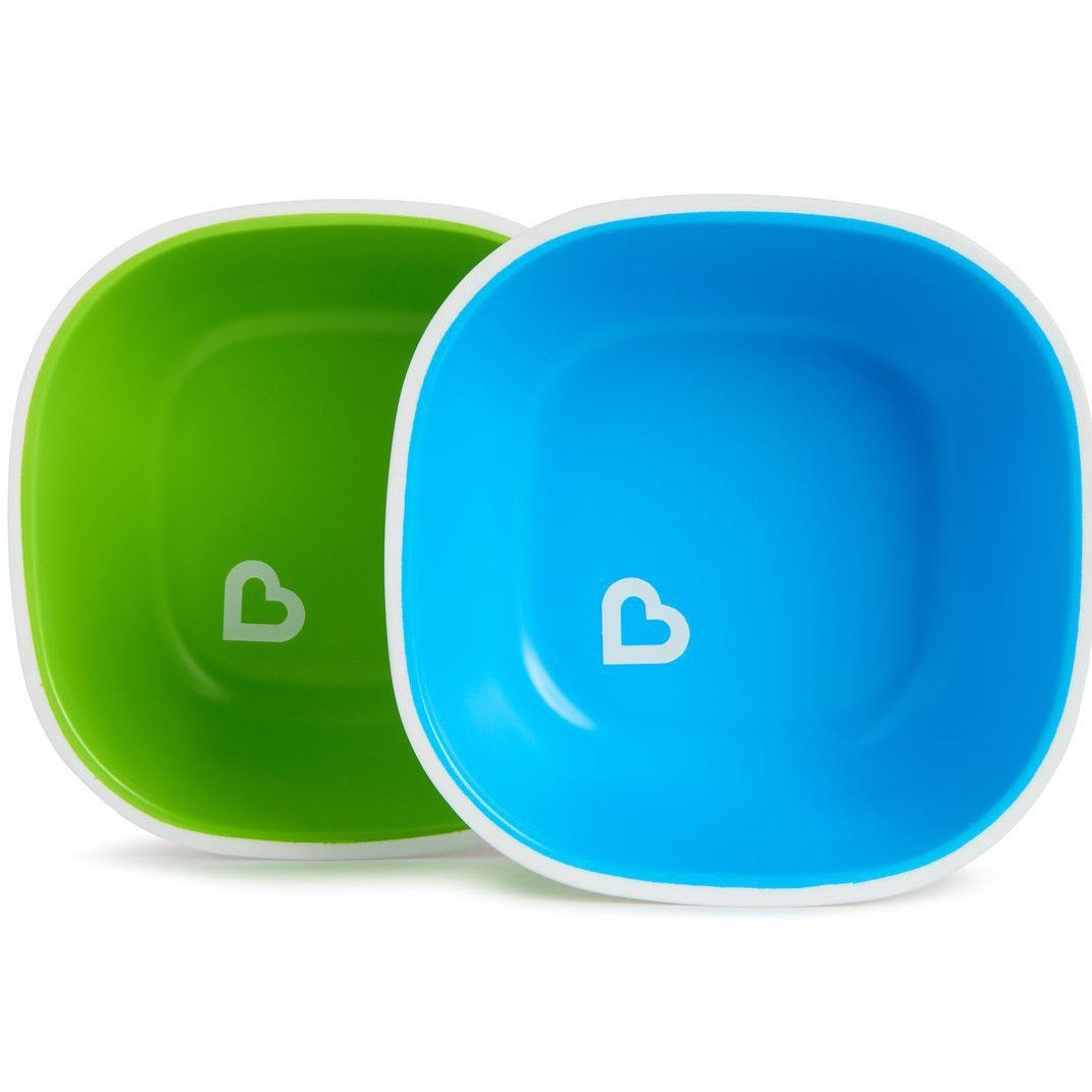 Munchkin Bowls With Grips Μπολ με Αντιολισθητική Βάση 2τμχ – Πράσινο – Γαλάζιο