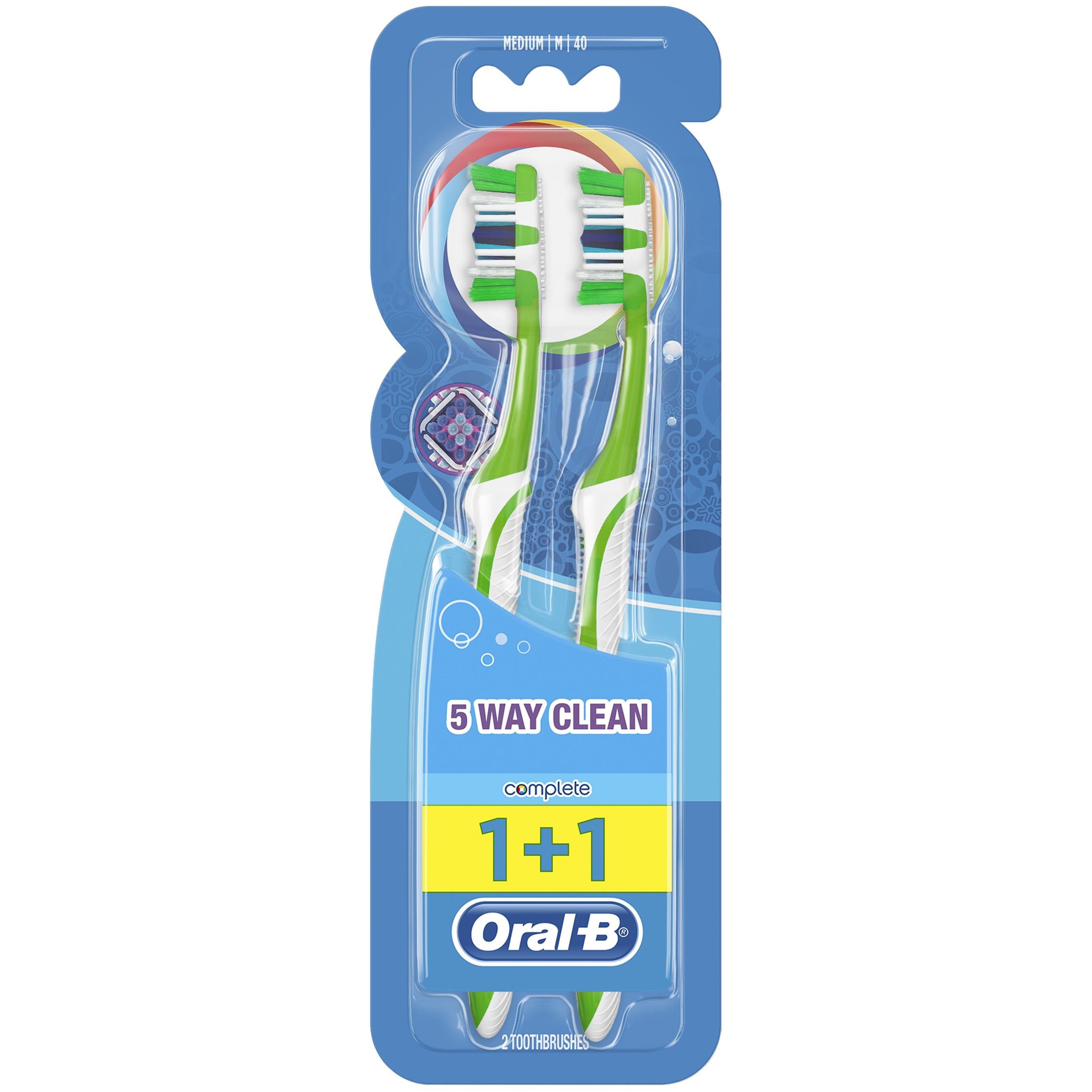 Oral-B Complete 5 Way Clean Οδοντόβουρτσα 40 Μέτρια 1+1 δώρο – Πράσινο – Πράσινο