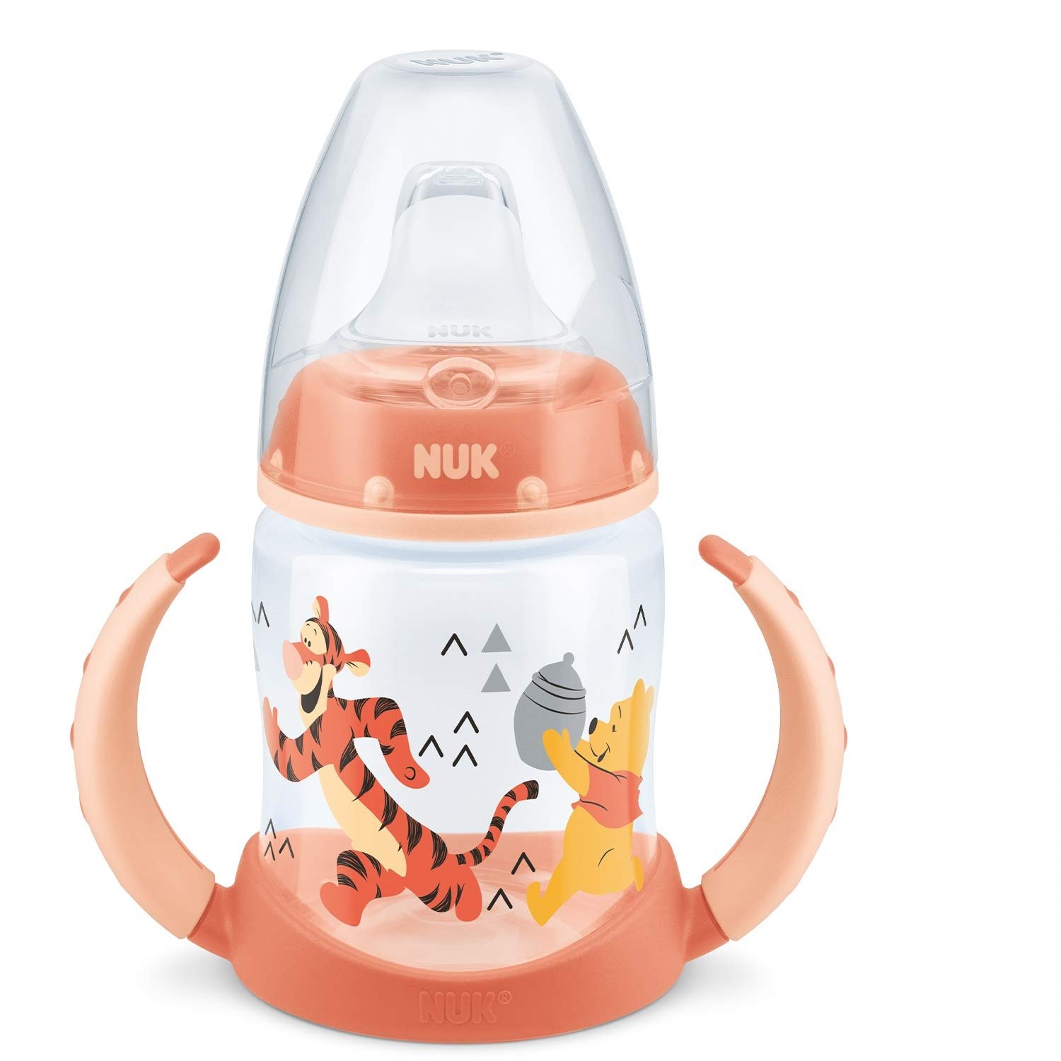 Nuk First Choice Plus Disney Winnie the Pooh Μπιμπερό PP με Λαβές 6-18m με Ρύγχος Σιλικόνης 150ml – πορτοκαλί