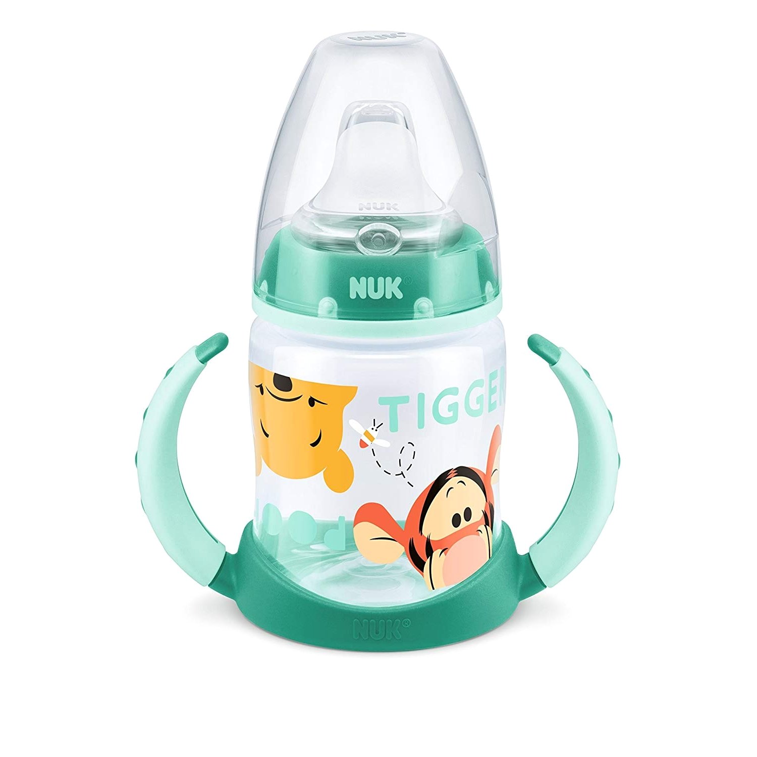 Nuk First Choice Plus Disney Winnie the Pooh Μπιμπερό PP με Λαβές 6-18m με Ρύγχος Σιλικόνης 150ml – πράσινο