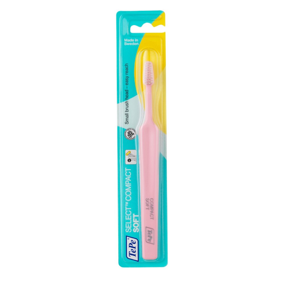 TePe Select Compact Soft Οδοντόβουρτσα Μαλακή για Αποτελεσματικό Καθαρισμό 1 Τεμάχιο – ροζ