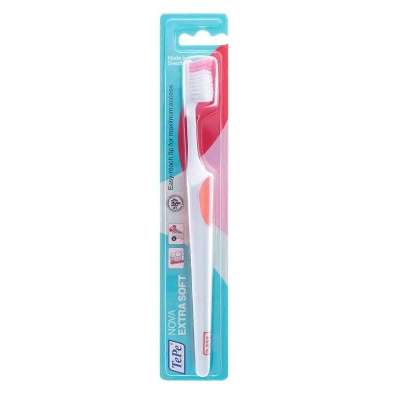 TePe Nova Extra Soft Οδοντόβουρτσα Πολύ Μαλακή, με Ειδικό Άκρο για Εύκολη Πρόσβαση στα Πίσω Δόντια 1 Τεμάχιο – άσπρο