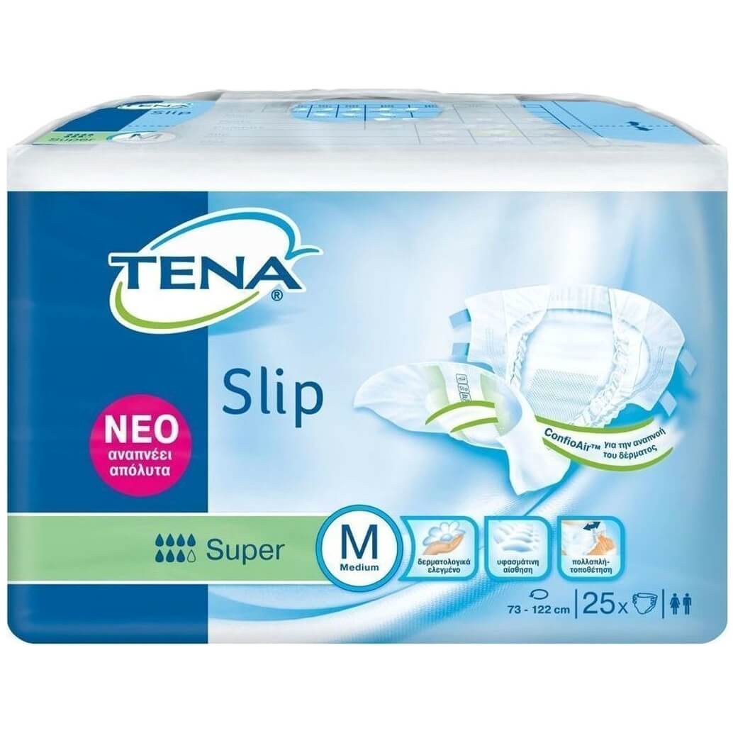 Tena Slip Super Πάνες Ακράτειας 25τμχ – Medium 92-144cm