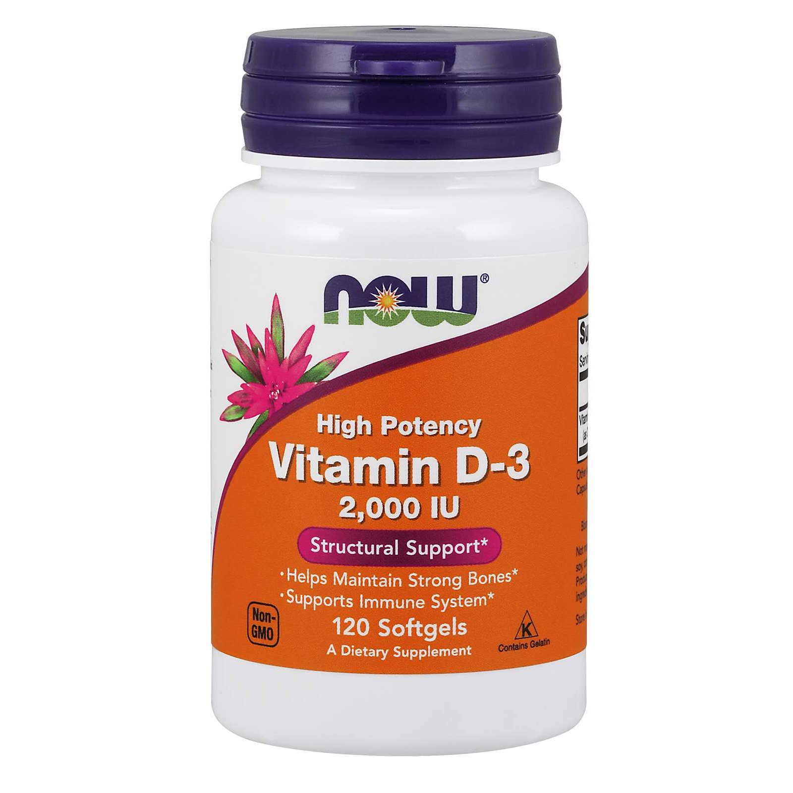 Now Foods Vitamin D3 2.000 IU Συμπλήρωμα Διατροφής με τη πιο Βιοδιαθέσιμη Μορφή Βιταμίνης D softgels – 120softgels