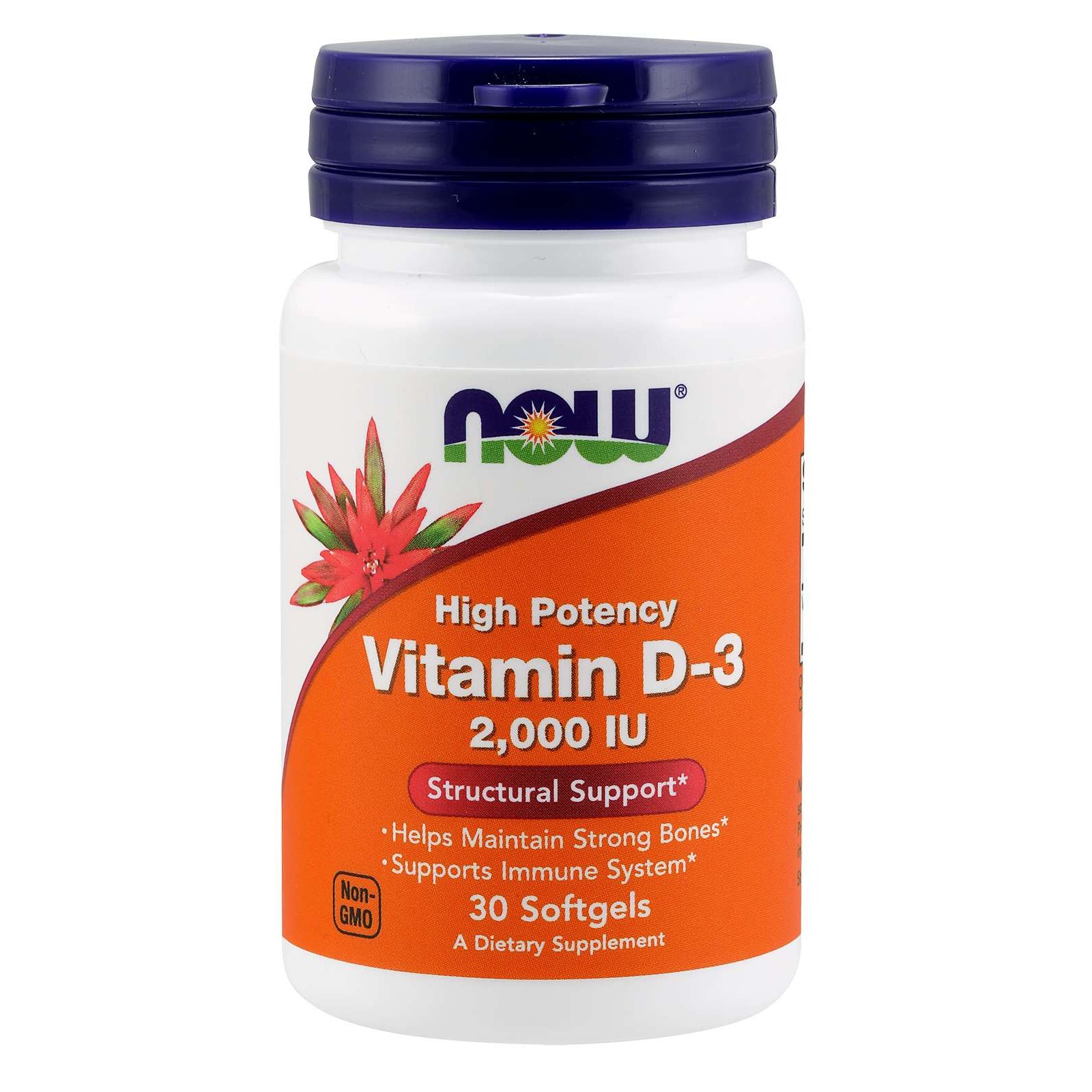 Now Foods Vitamin D3 2.000 IU Συμπλήρωμα Διατροφής με τη πιο Βιοδιαθέσιμη Μορφή Βιταμίνης D softgels – 30softgels
