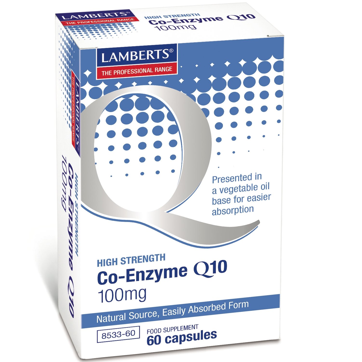 Lamberts Co-Enzyme Q10 Συμπλήρωμα Διατροφής για την Παραγωγή Ενέργειας από τα Θρεπτικά Συστατικά της Τροφής 100mg – 60 tabs
