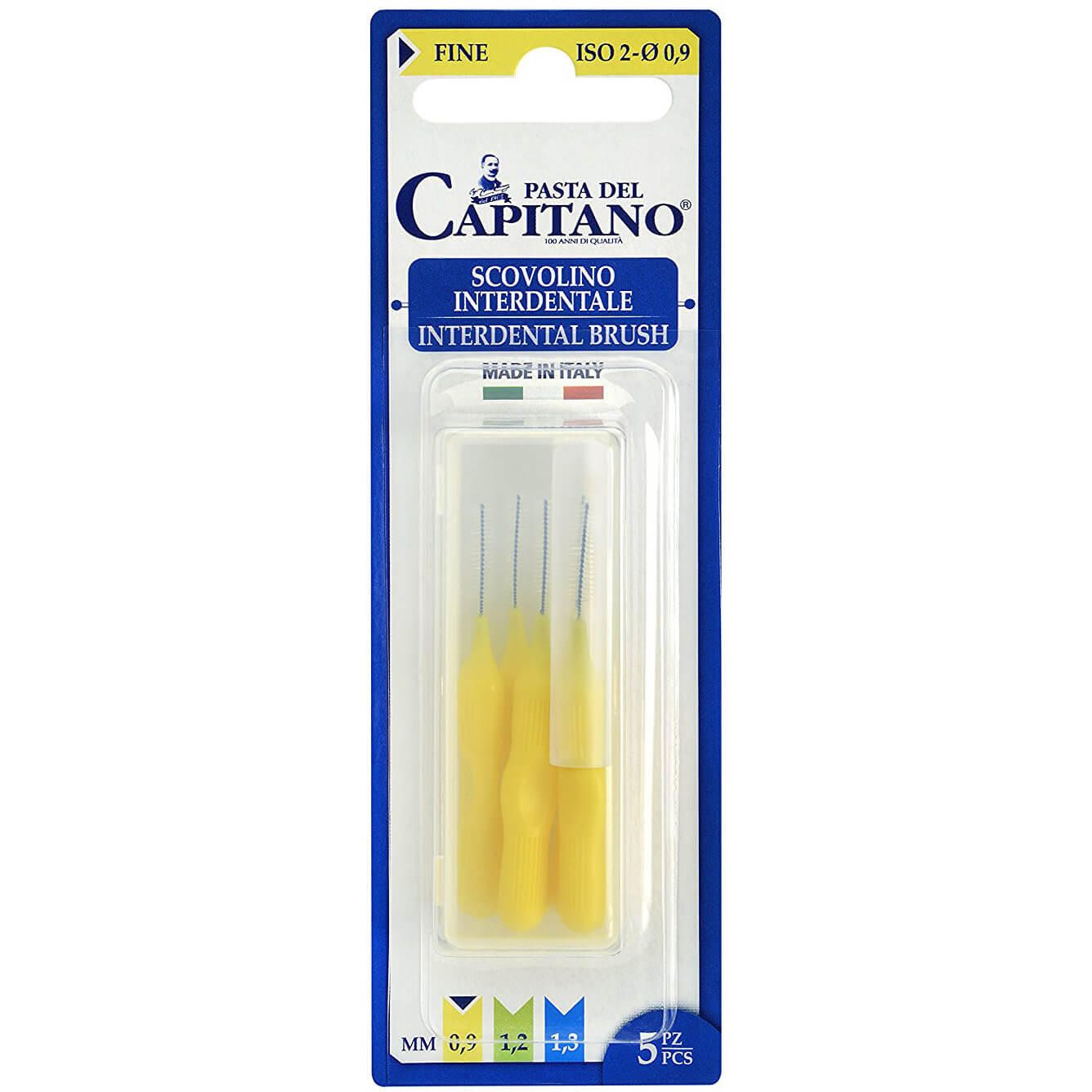 Pasta Del Capitano Interdental Brush Μεσοδόντια Βουρτσάκια 5 Τεμάχια – Fine – 0.9