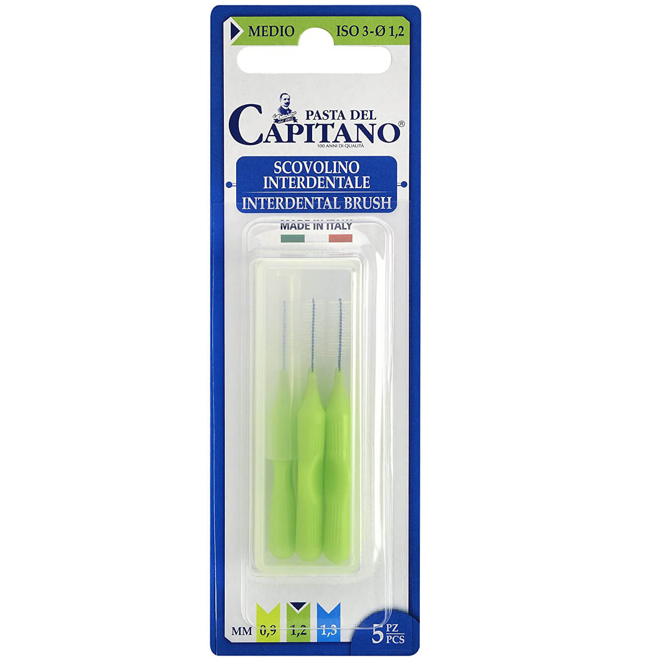 Pasta Del Capitano Interdental Brush Μεσοδόντια Βουρτσάκια 5 Τεμάχια – Medium – 1.2