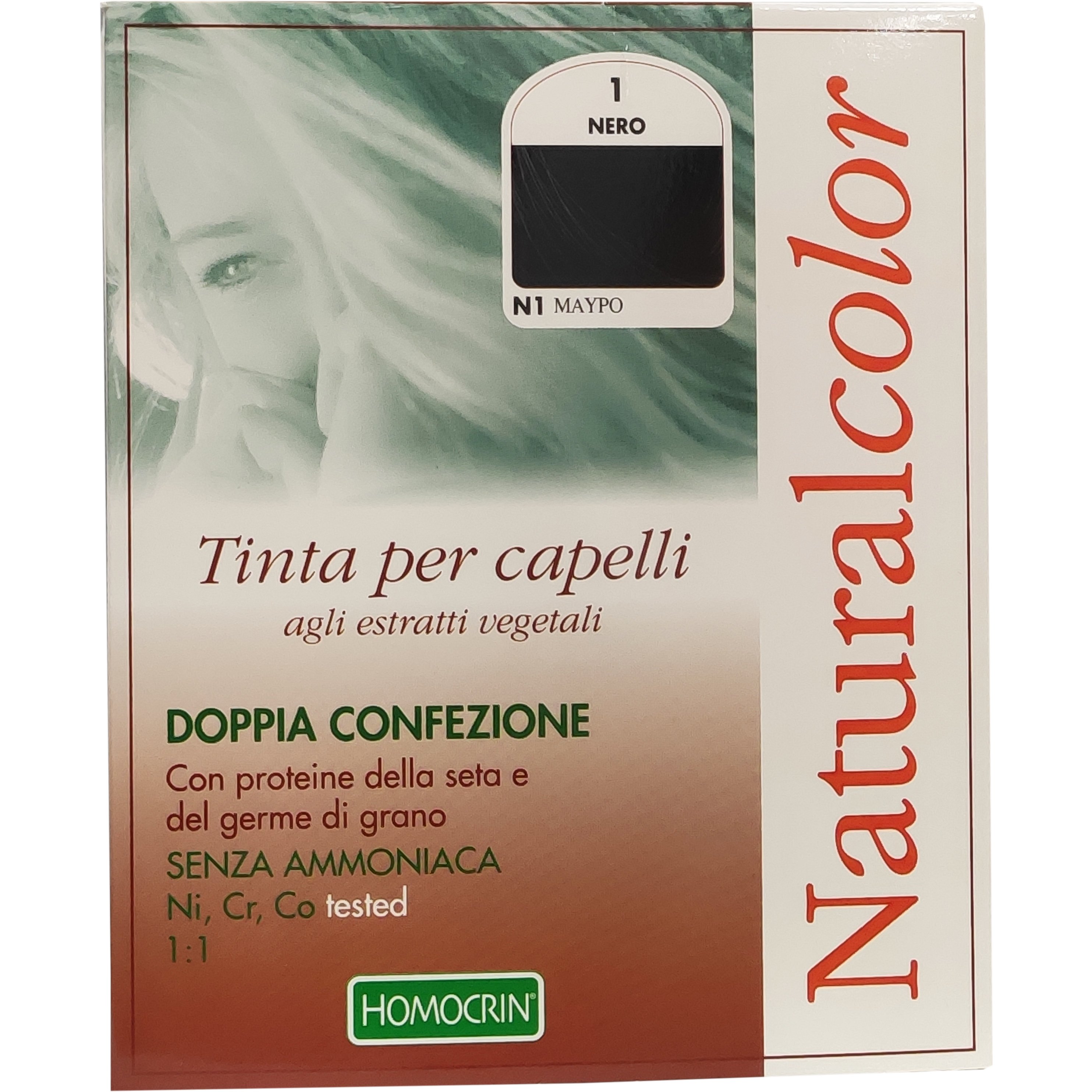 Specchiasol Homocrin Natural Color Φυτική Βαφή Μαλλιών Χωρίς Αμμωνία 1 Τεμάχιο – N1 Μαύρο