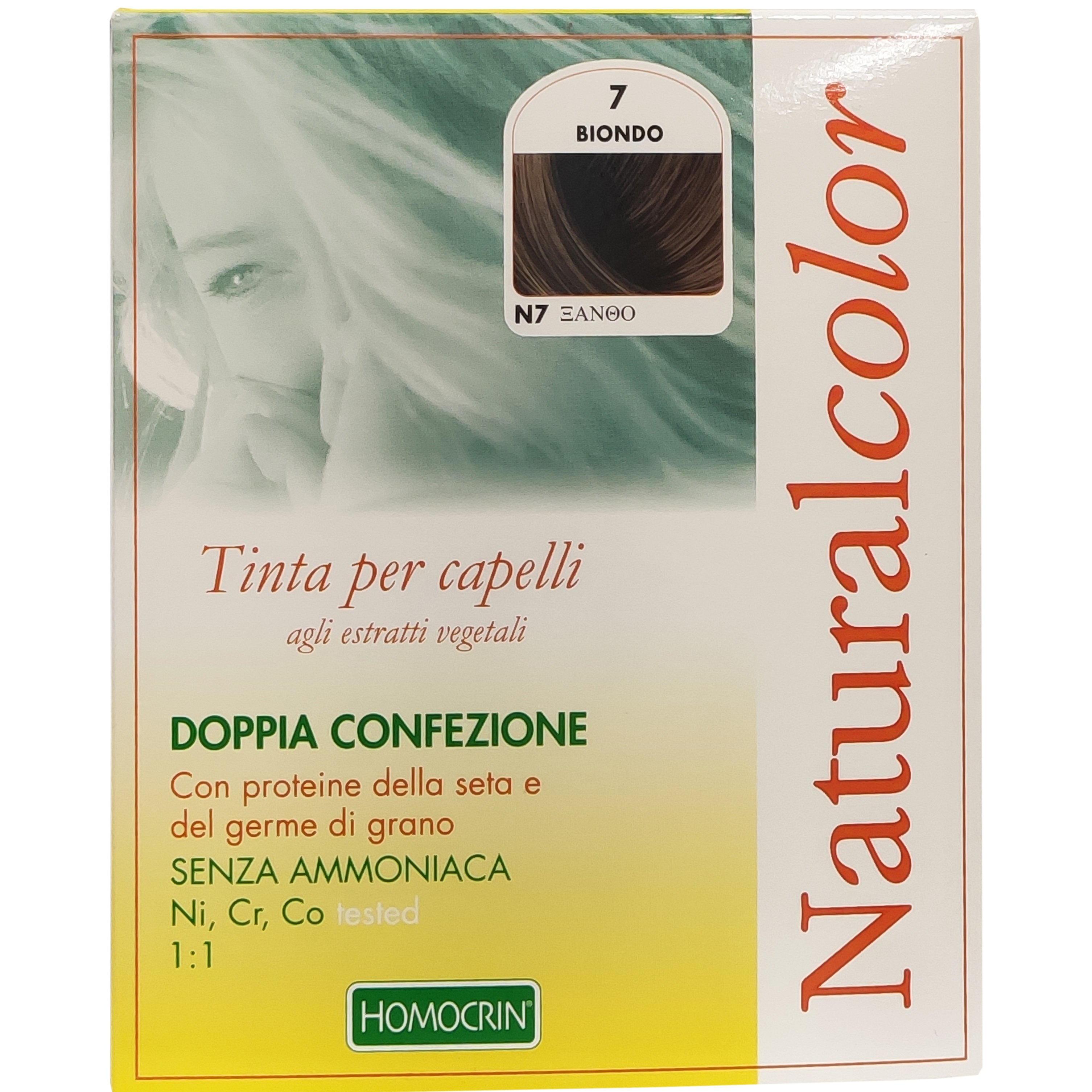 Specchiasol Homocrin Natural Color Φυτική Βαφή Μαλλιών Χωρίς Αμμωνία 1 Τεμάχιο – Ν7 Ξανθό