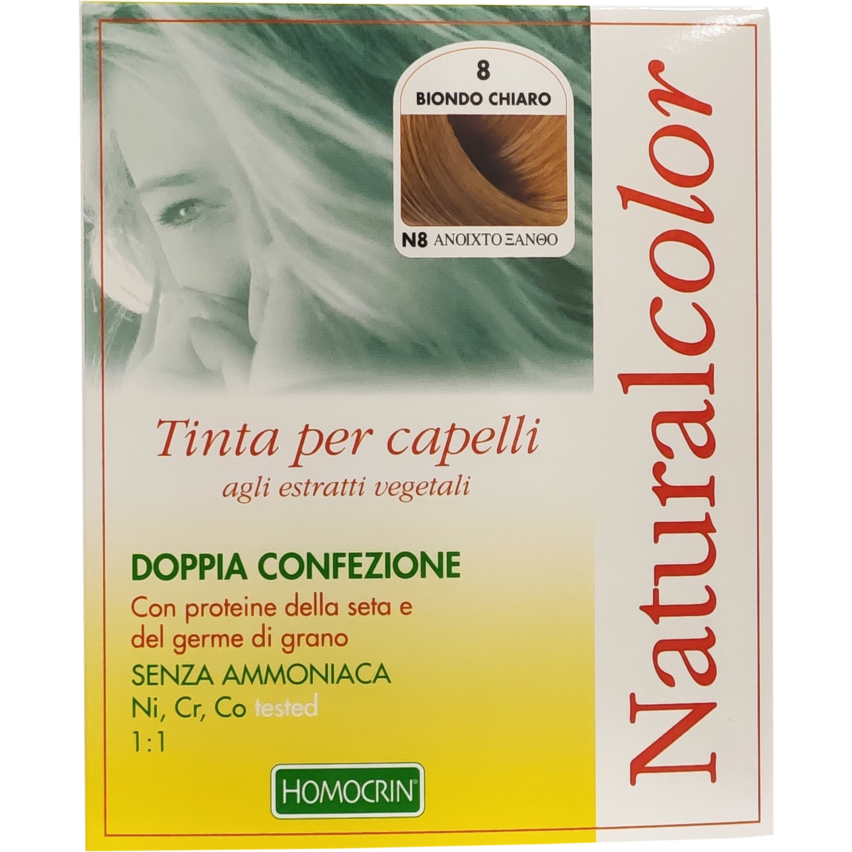 Specchiasol Homocrin Natural Color Φυτική Βαφή Μαλλιών Χωρίς Αμμωνία 1 Τεμάχιο – Ν8 Ανοιχτό Ξανθό