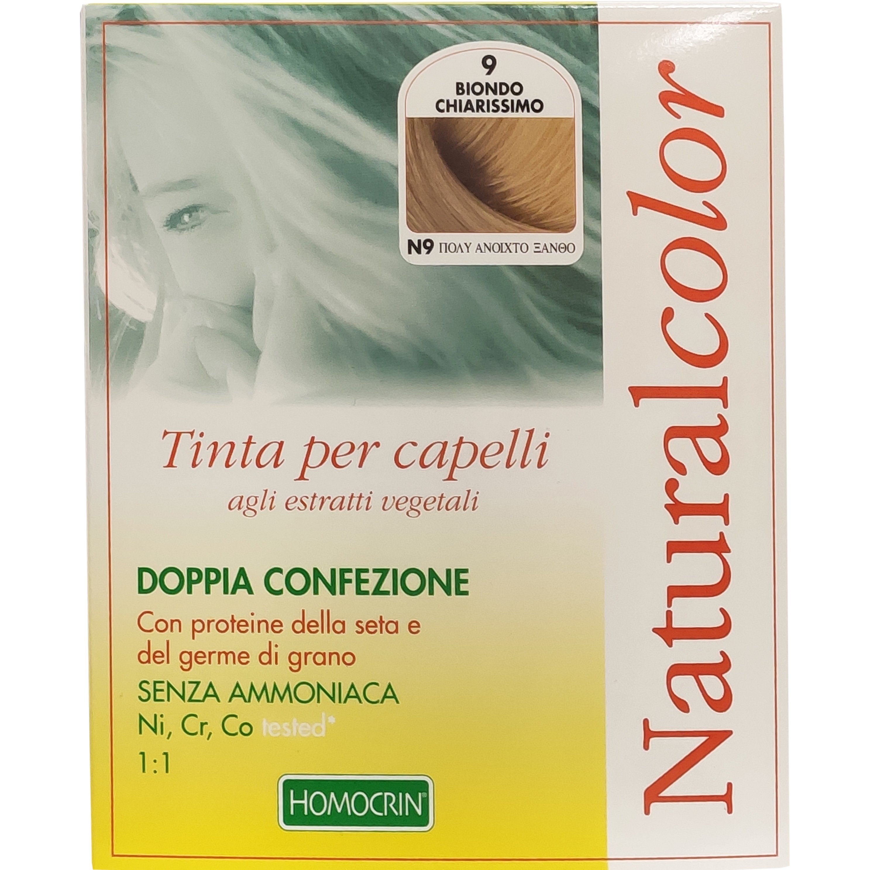 Specchiasol Homocrin Natural Color Φυτική Βαφή Μαλλιών Χωρίς Αμμωνία 1 Τεμάχιο – Ν9 Πολύ Ανοιχτό Ξανθό