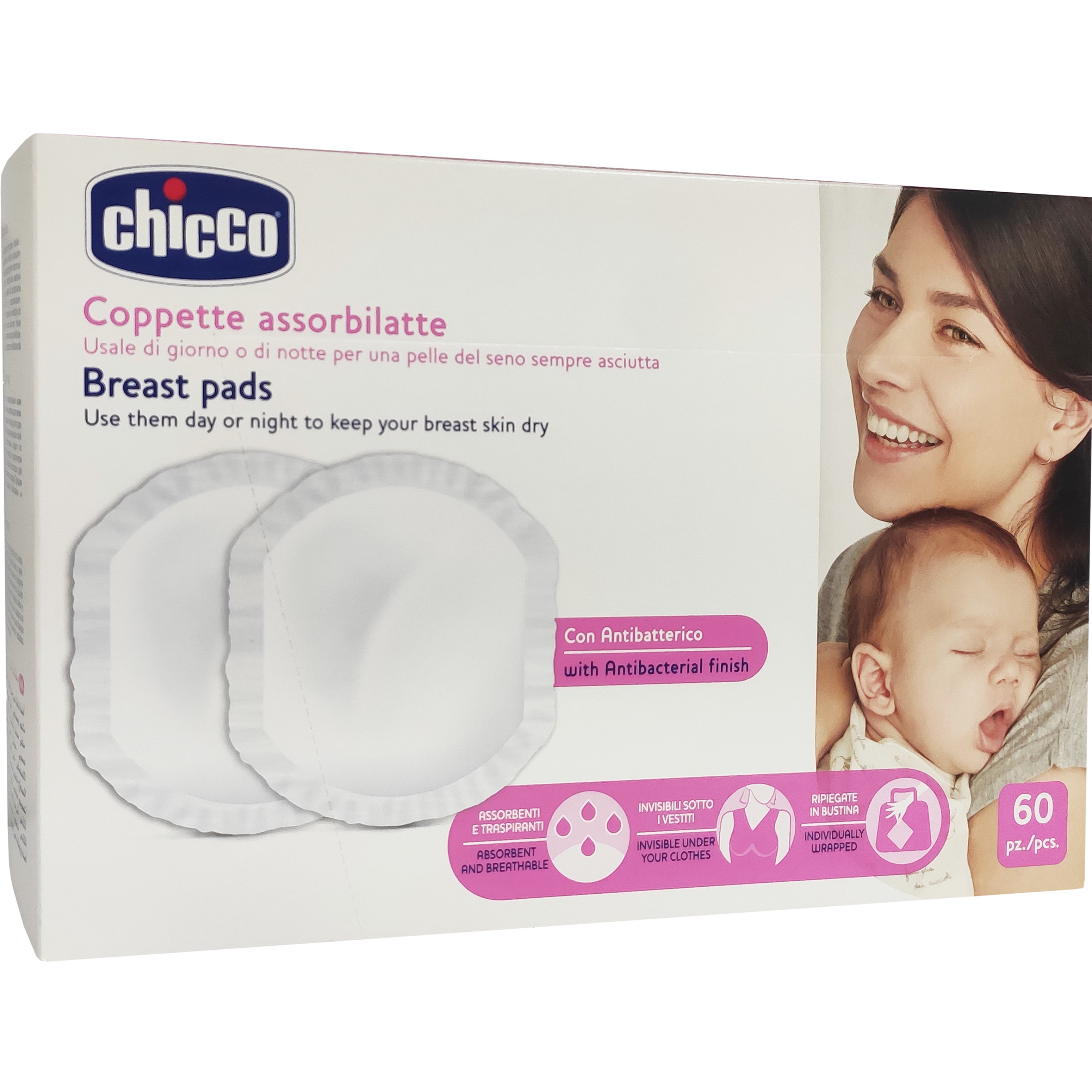 Chicco Επιθέματα Στήθους Αντιβακτηριακά – 60TMX