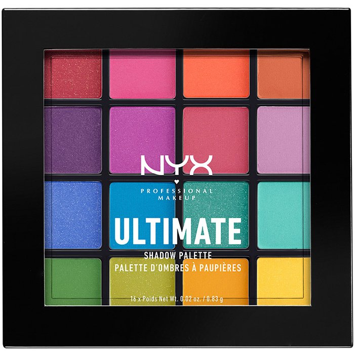 Nyx Ultimate Shadow Palette Παλέτα Επαγγελματικού Επιπέδου Εξοπλισμένη με 16 Σκιές Υψηλής Απόδοσης 1 Τεμάχιο – Brights