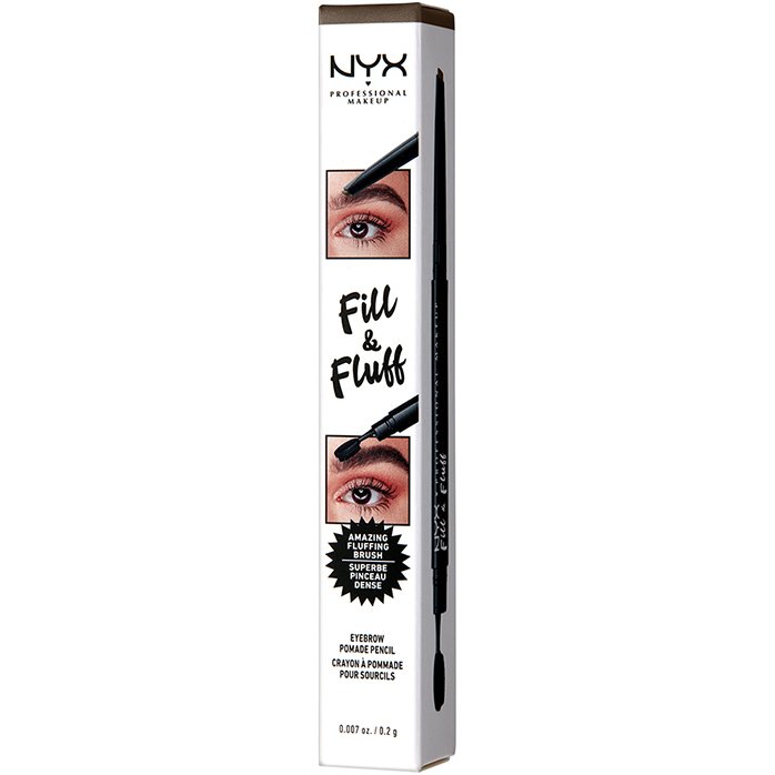 Nyx Professional Makeup Fill & Fluff Eyebrow Pomade Pencil Μολύβι Φρυδιών με Απαλή Μύτη 0,2gr - Ash Brown