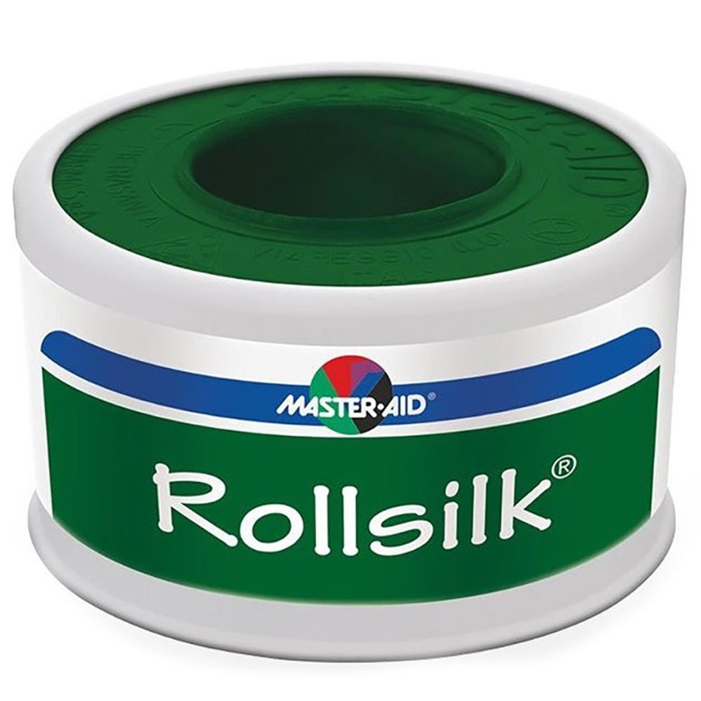 Master Aid Master Aid Rollsilk Adhesive Bandage Tape 5m x 2.5cm Αυτοκόλλητη Μεταξωτή Επιδεσμική Ταινία σε Άσπρο Χρώμα 1 Τεμάχιο