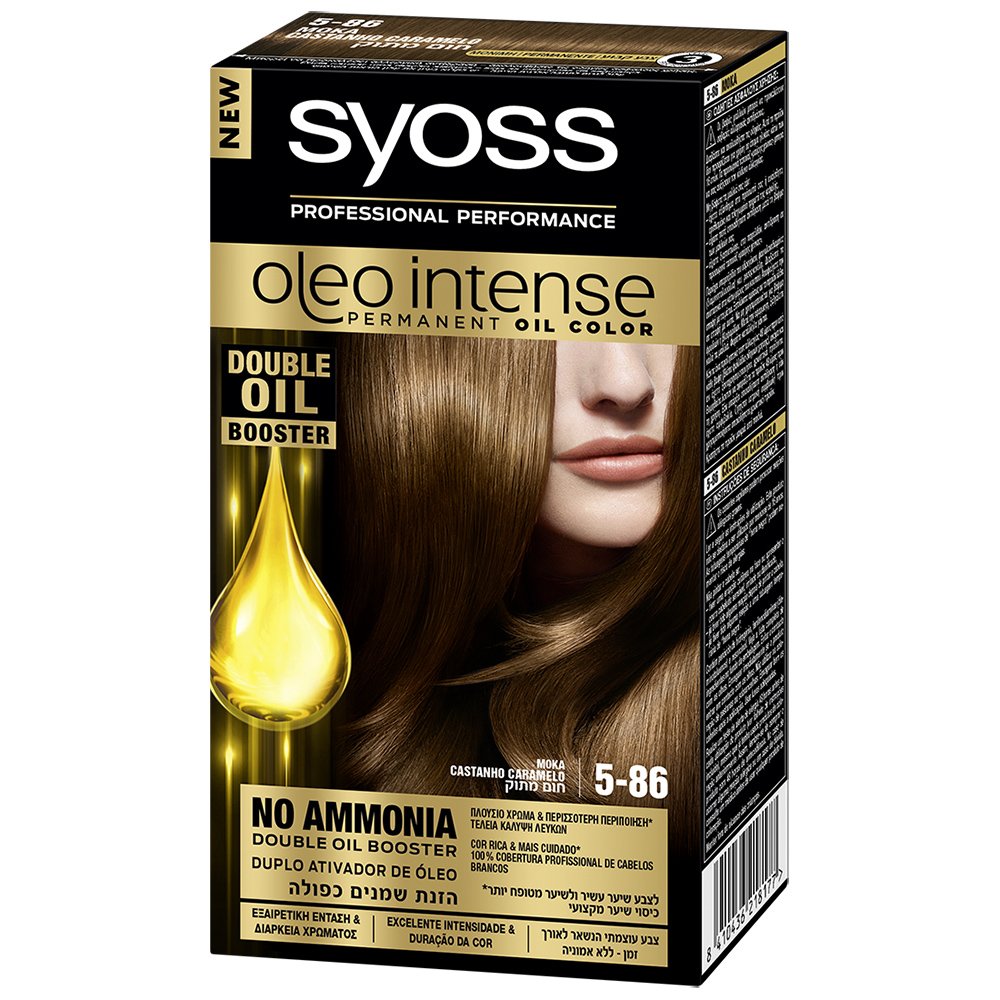 Syoss Oleo Επαγγελματική Μόνιμη Κρέμα Βαφή με Έλαια, Χωρίς Αμμωνία, Εξαιρετική Κάλυψη & Ένταση στο Χρώμα που Διαρκεί – 5-86 Μόκα