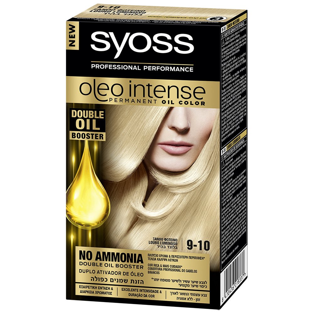 Syoss Oleo Επαγγελματική Μόνιμη Κρέμα Βαφή – 9-10 Ξανθό Φωτεινό