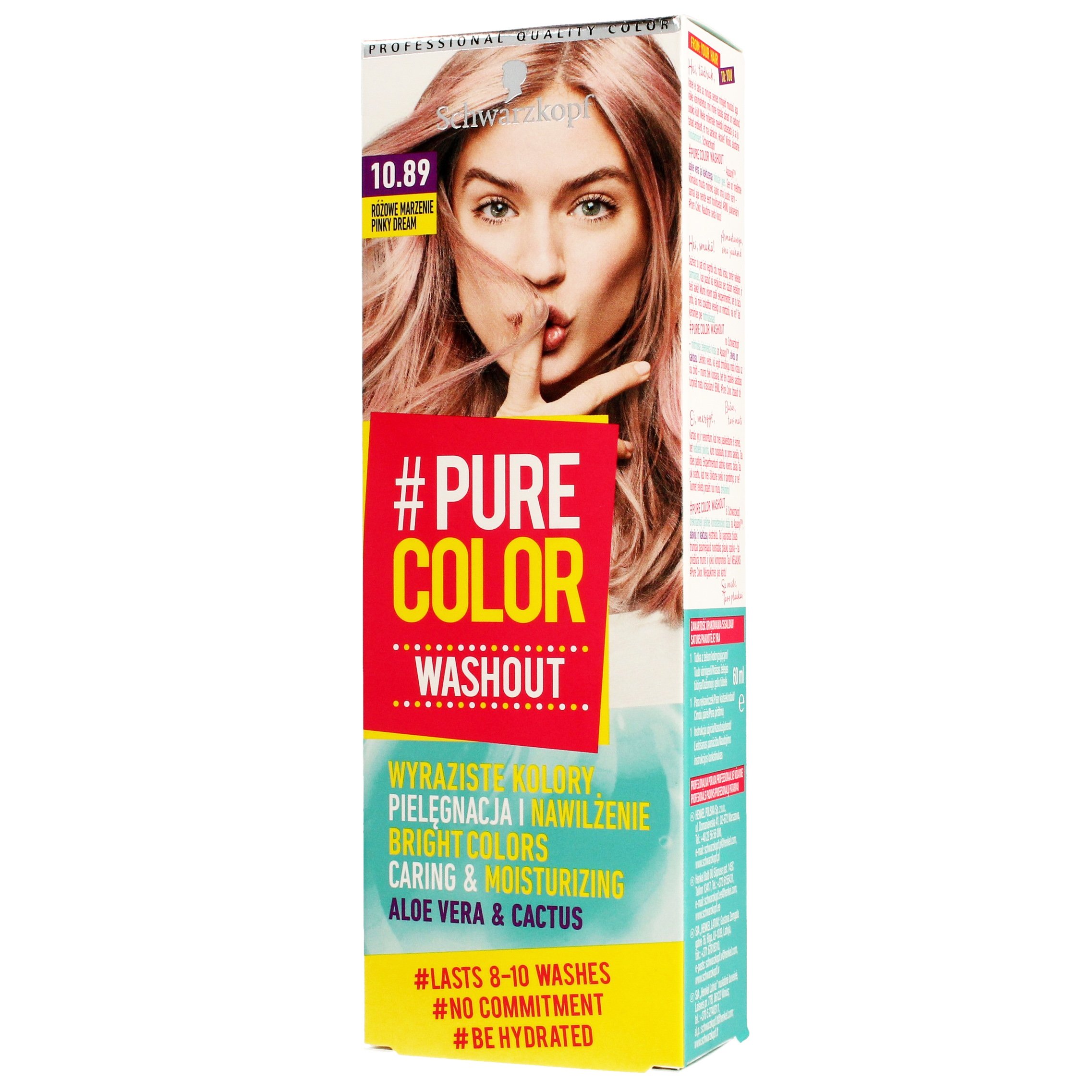 Schwarzkopf Pure Color Washout η Πρώτη Επαγγελματική Ενυδατική Ημιμόνιμη Βαφή σε Μορφή Gel για Λαμπερό Αποτέλεσμα – 10.89 Pinky Dream