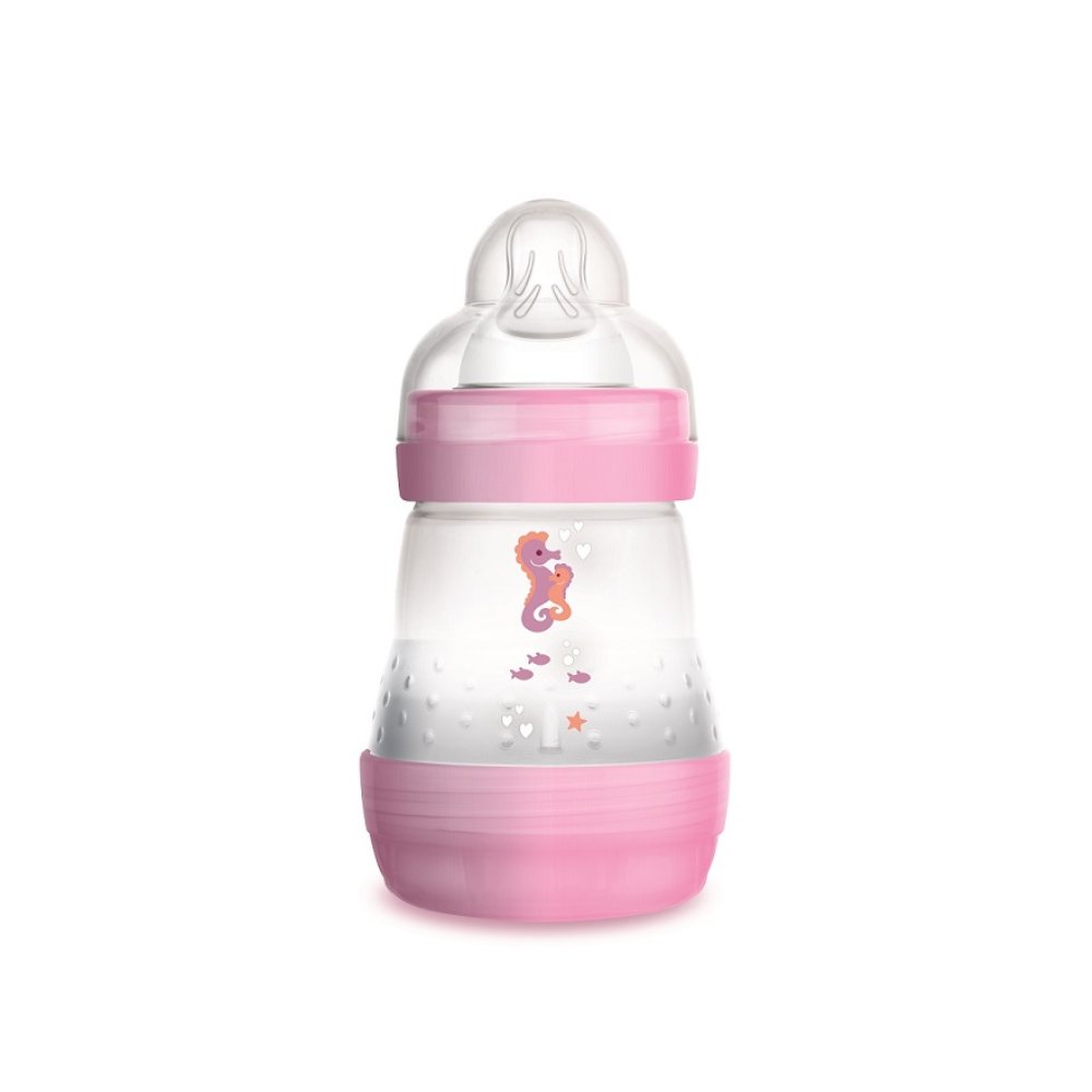 Mam Easy Start™ Anti-Colic 0+ Μηνών, Κωδ 350S Μπιμπερό Πολυπροπυλενίου με Θηλή Σιλικόνης & Σύστημα Κατά των Κολικών 160ml – ροζ