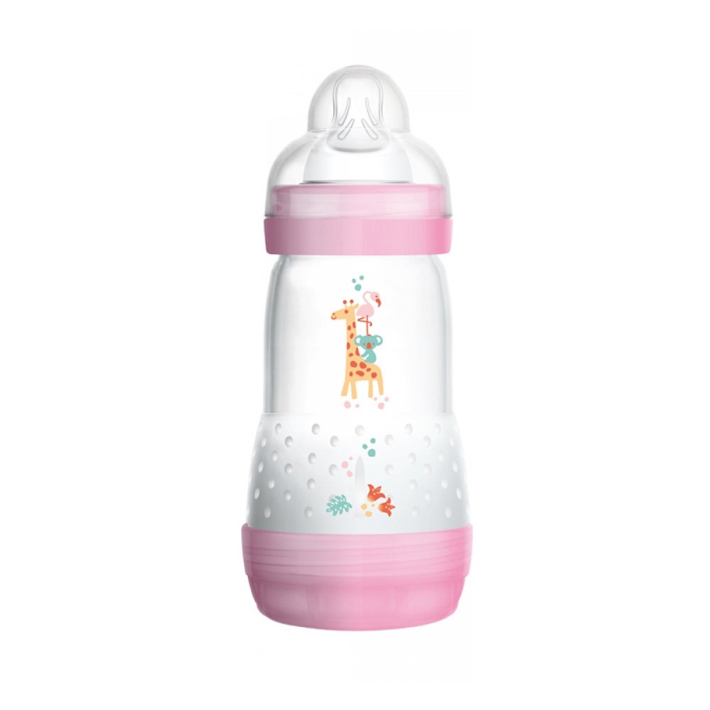 Mam Easy Start™ Anti-Colic 2+ Μηνών, Κωδ 351S Μπιμπερό Πολυπροπυλενίου με Θηλή Σιλικόνης & Σύστημα Κατά των Κολικών 260ml – ροζ