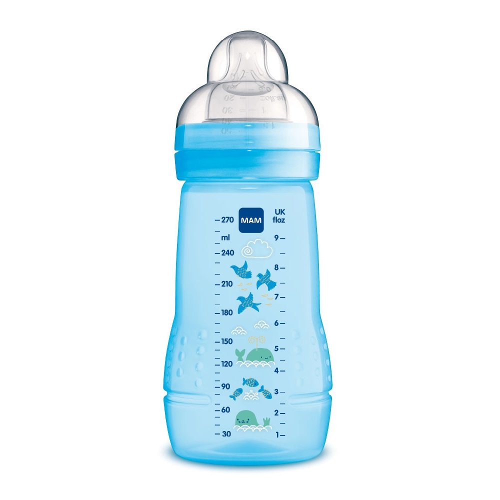Mam Easy Active™ Baby Bottle 2+ Μηνών Κωδ 360S Μπιμπερό Πολυπροπυλενίου με Θηλή Σιλικόνης 270ml – μπλέ