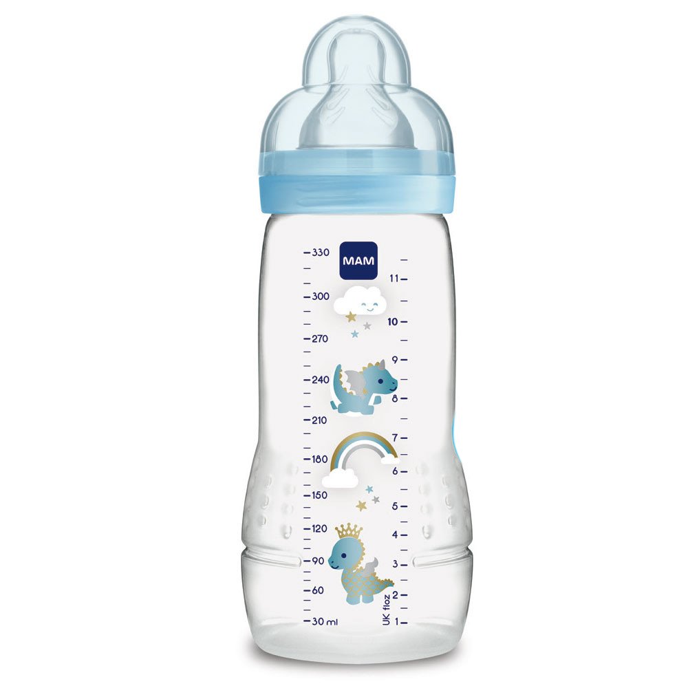 Mam Easy Active™ Baby Bottle Fairy Tale 4+ Μηνών Κωδ 361S Μπιμπερό Πολυπροπυλενίου με Θηλή Σιλικόνης 330ml – μπλέ