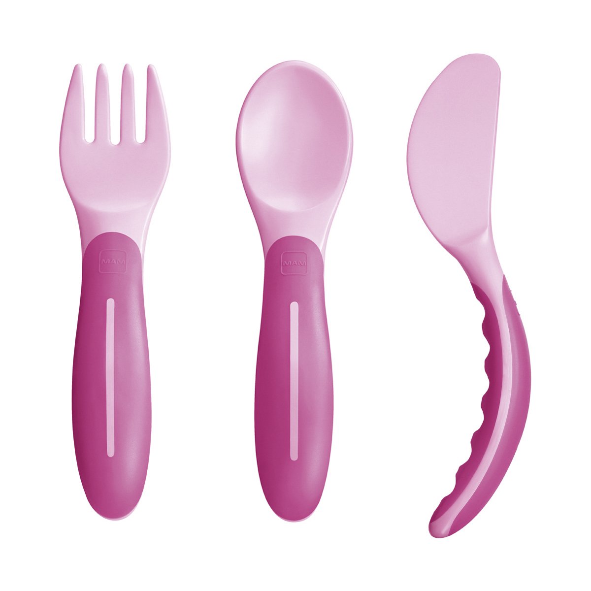 Mam Baby’s Cutlery (Πιρουνάκι, Κουταλάκι, Μαχαιράκι) Κωδ 515 από 6+ Μηνών 1 Τεμάχιο – ροζ
