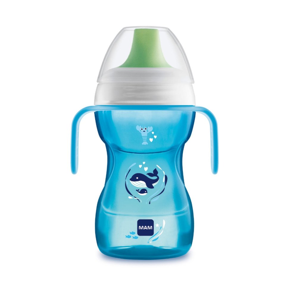 Mam Fan to Drink Cup Κωδ 461 Εκπαιδευτικό Ποτηράκι με Χερουλάκια Ιδανικό για Μετάβαση στο Κανονικό Ποτήρι από 8+ Μηνών 270ml – μπλέ