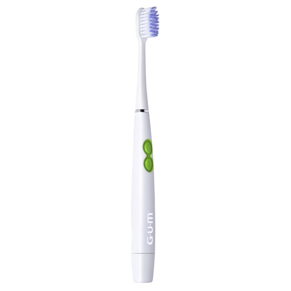 Gum Activital Sonic Soft 4110 Οδοντόβουρτσα Παλμικής Κίνησης για Έναν Απαλό & Βαθύ Καθαρισμό & Δώρο 2 Κεφαλές Αντικατάστασης – άσπρο