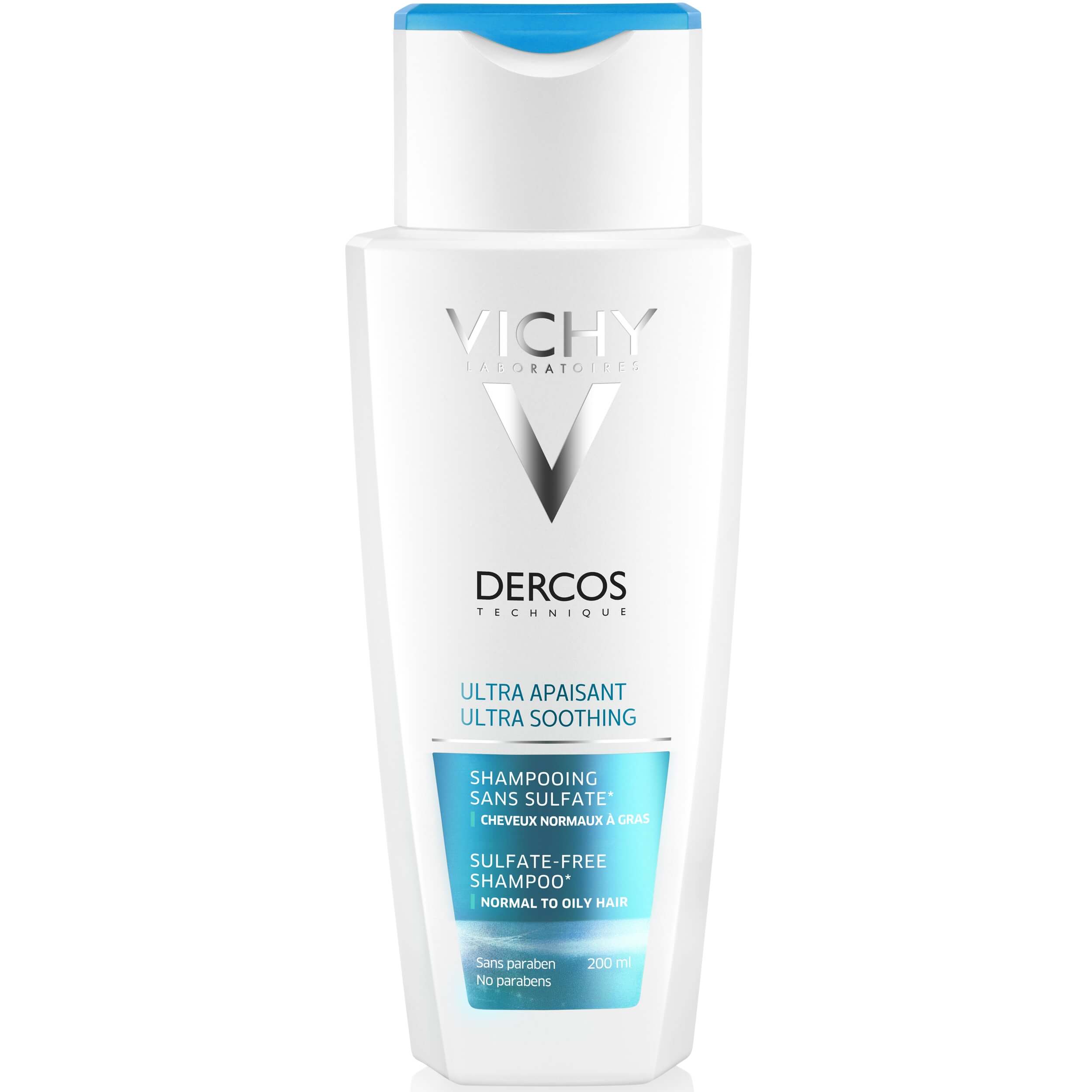 Vichy Dercos Ultra Soothing Καταπραϋντικό Σαμπουάν, Ιδανικό για Ευαίσθητο Τριχωτό 200ml – Λιπαρά