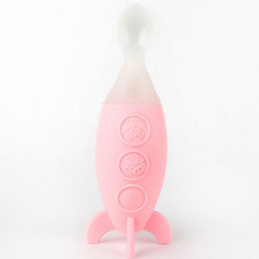 Marcus & Marcus Feeding Spoon Dispenser Κουτάλι Ρυθμιζόμενης Ροής Σιλικόνης FDA 6m+ 1 τεμάχιο – ροζ