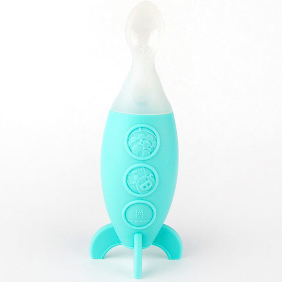 Marcus & Marcus Feeding Spoon Dispenser Κουτάλι Ρυθμιζόμενης Ροής Σιλικόνης FDA 6m+ 1 τεμάχιο – γαλάζιο