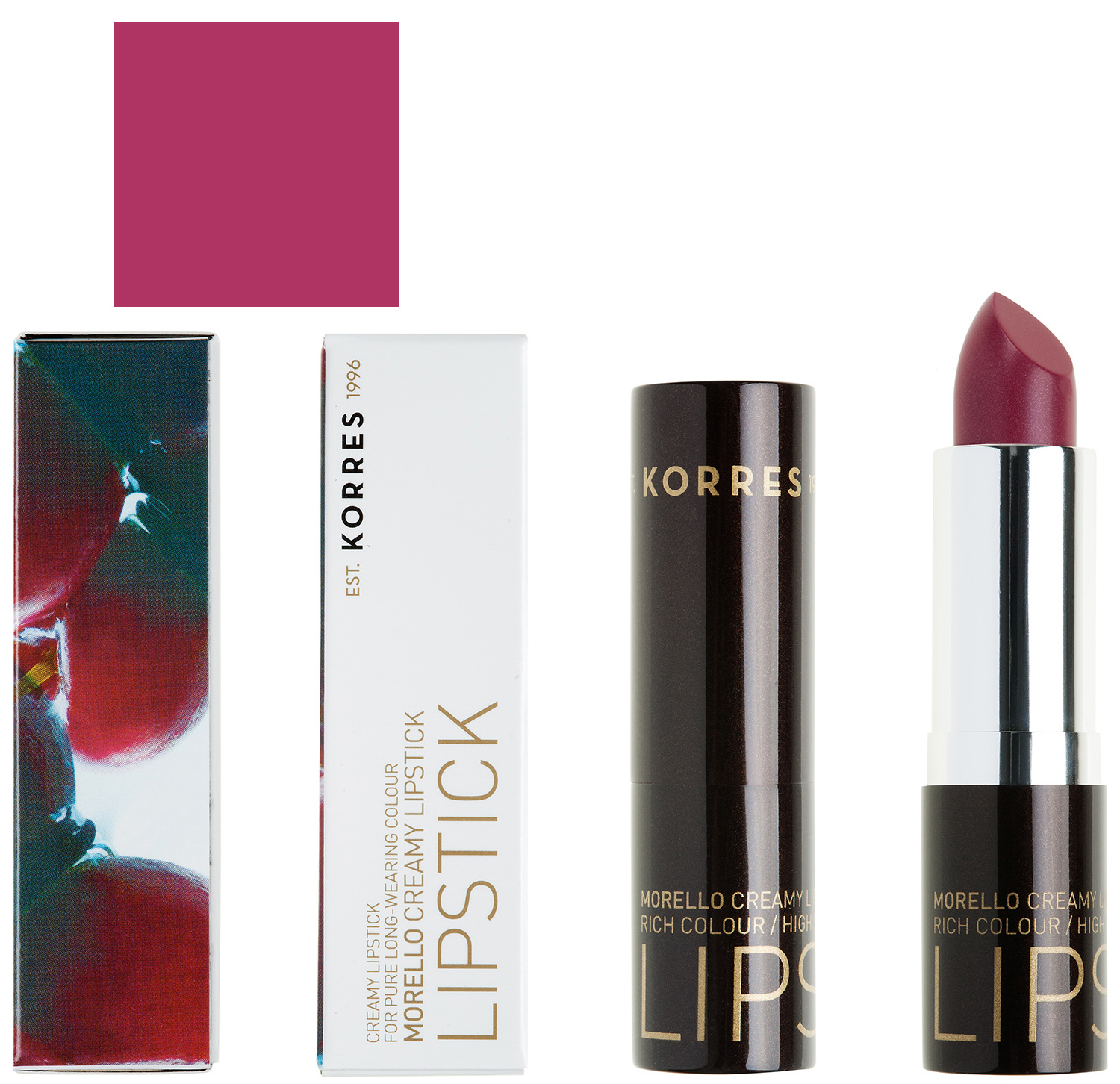 Korres Morello Creamy Lipstick Σταθερό & Λαμπερό Αποτέλεσμα 3.5gr – 28 ΛΑΜΠΕΡΟ ΜΩΒ