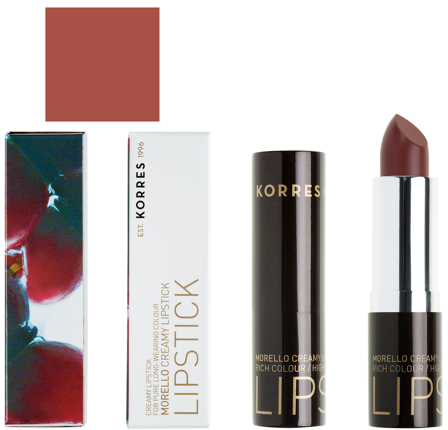 Korres Morello Creamy Lipstick Σταθερό & Λαμπερό Αποτέλεσμα 3.5gr – 34 ΚΑΦΕ ΜΟΚΑ